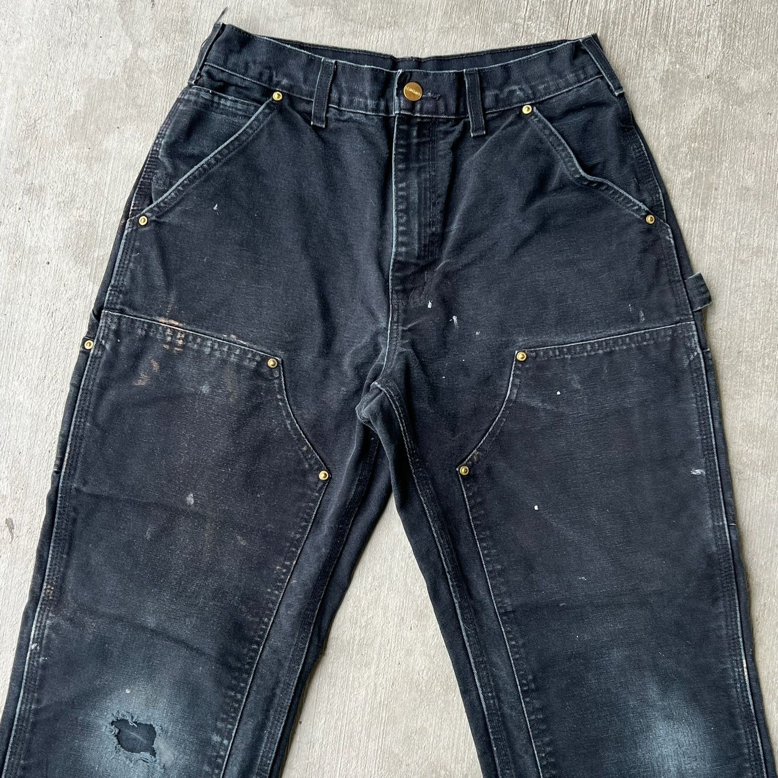 Carhartt × Vintage Carhartt faded black double knee work wear carpenter pants Size US 28 / EU 44 - 3 Thumbnail