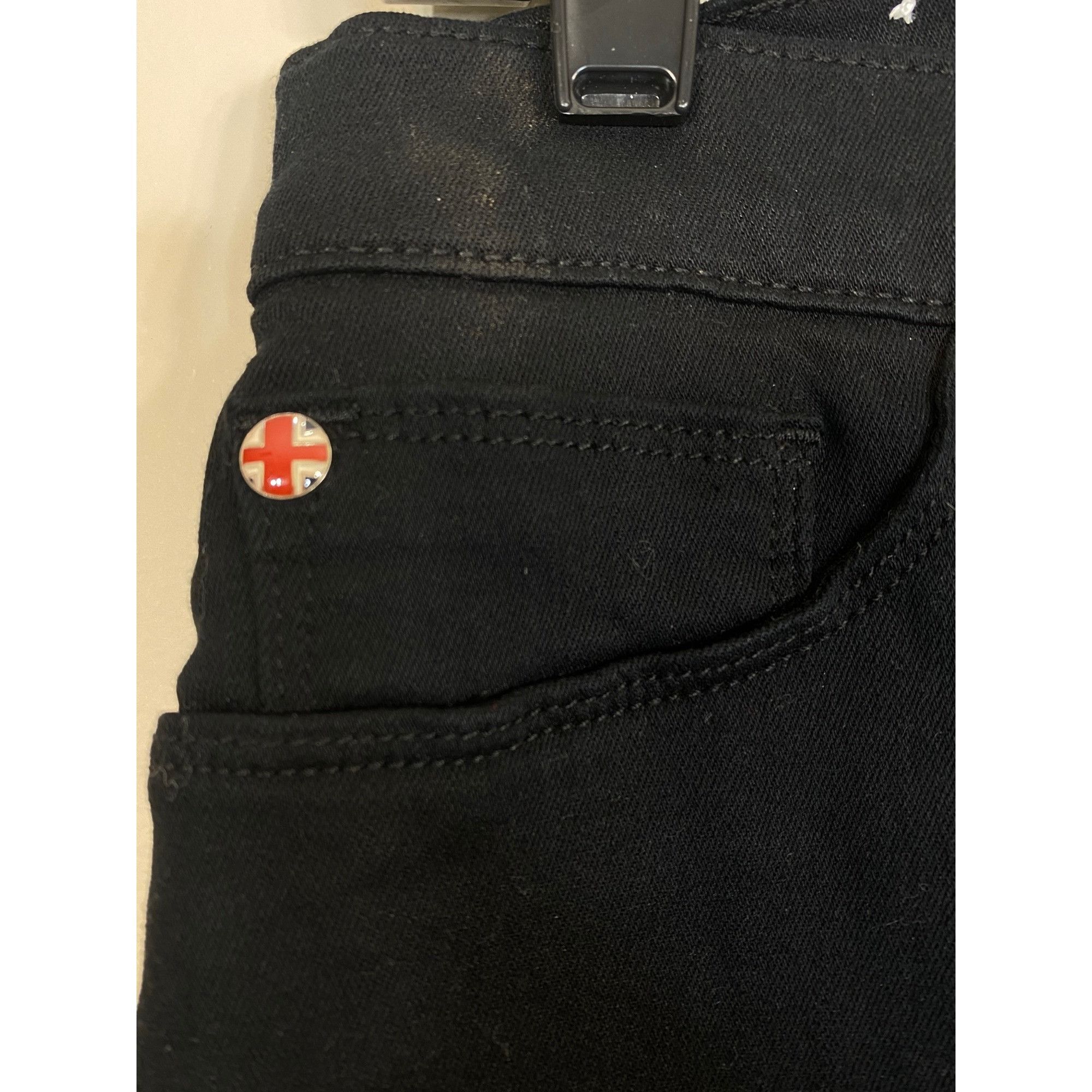 Hudson Hudson Natalie Super Skinny Mid Rise Raw Hem Jeans Black Str Size 29" - 11 Thumbnail