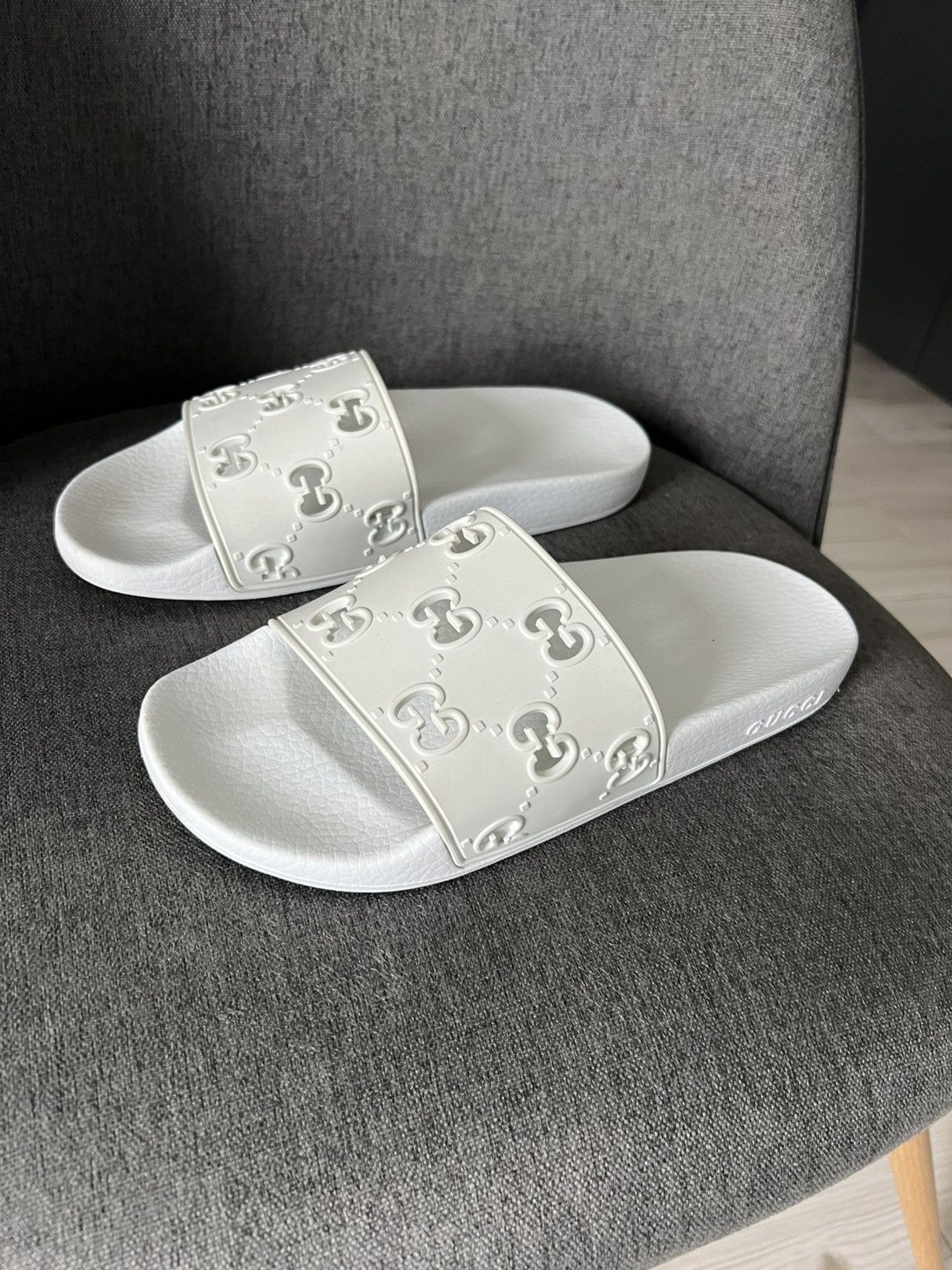 Gucci Gucci White Slides Sandals Size 39 Luxury Designer Size US 6.5 / EU 39-40 - 2 Thumbnail
