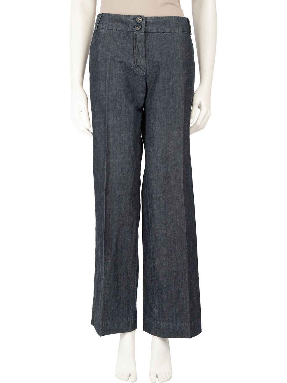 image of Weekend Max Mara Blue Straight Leg Trousers, Women's (Size 27)