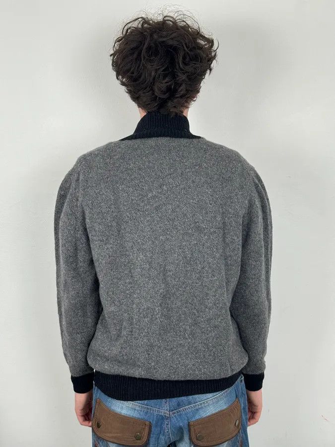 Giorgio Armani 1980s Giorgio Armani Grey & Black Shawl Collar Sweater Size US M / EU 48-50 / 2 - 3 Thumbnail