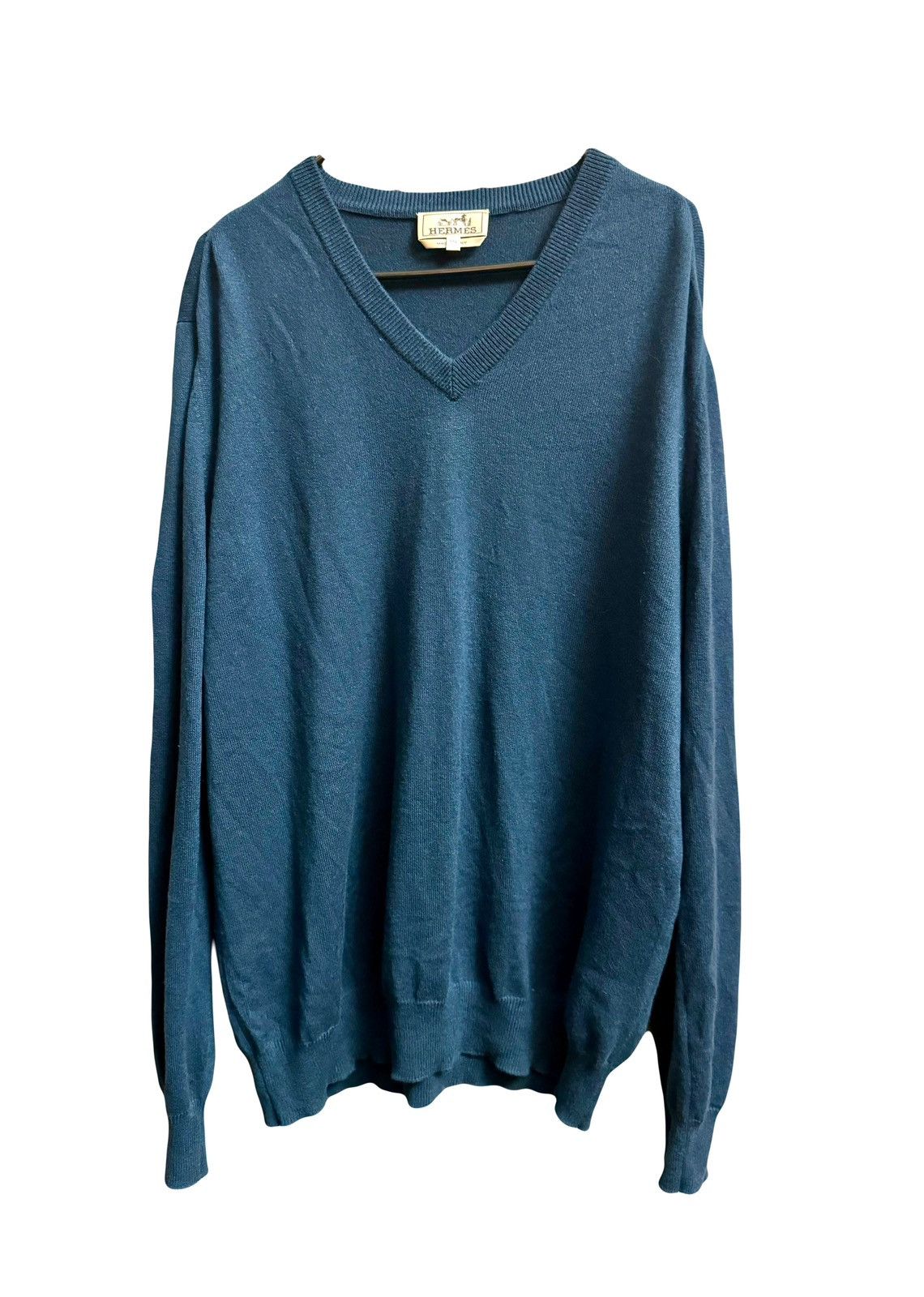 image of Dark Blue Hermes Cashmere Jumper , Men's (Size 2XL)