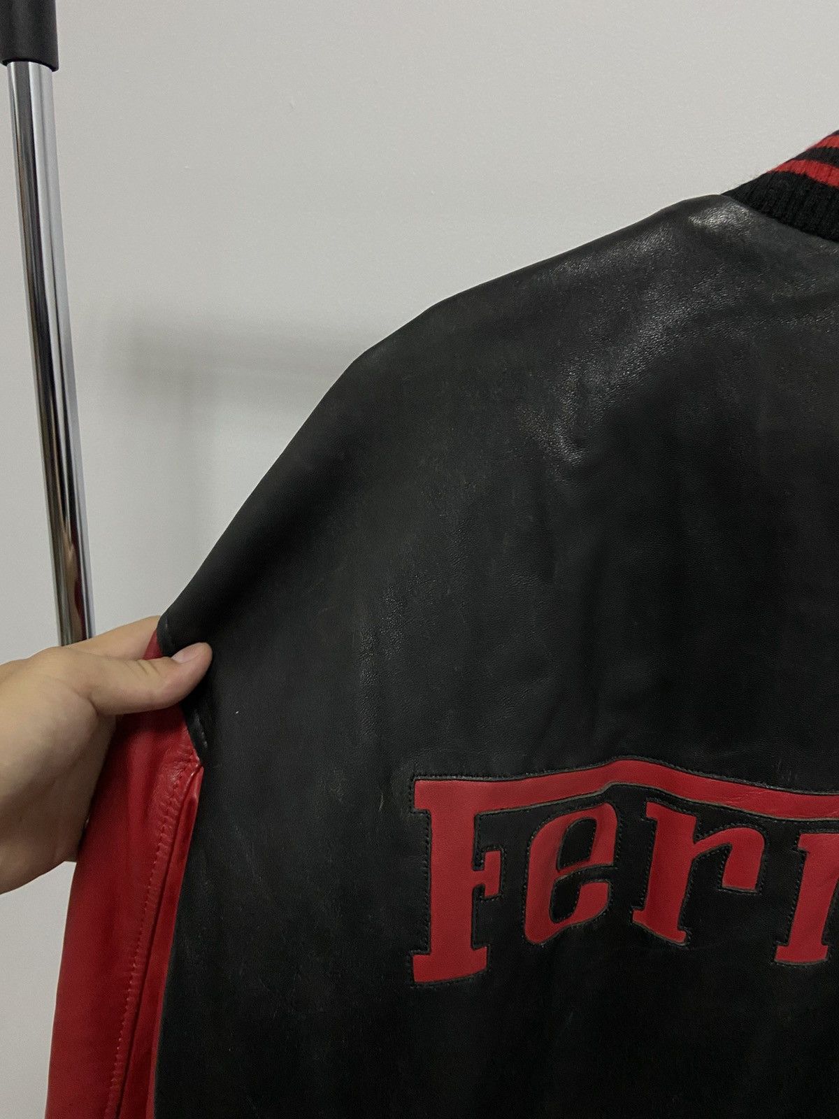 Ferrari × Vintage Ferrari Leather Bomber Jacket Vintage Big Logo Size US XXL / EU 58 / 5 - 15 Thumbnail