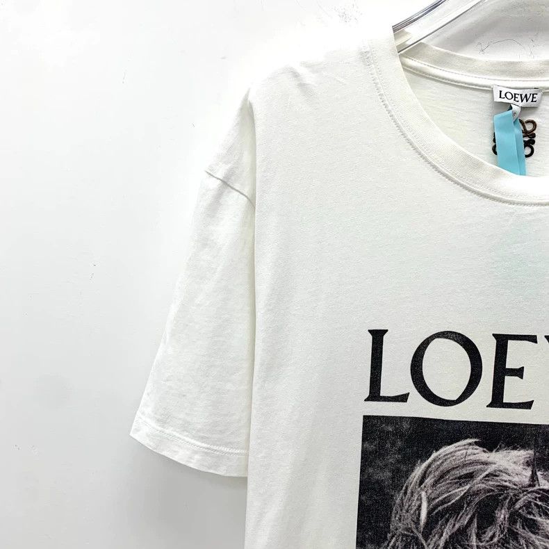 Loewe Loewe White abstract figure printed cotton round neck shor Size L / US 10 / IT 46 - 3 Thumbnail