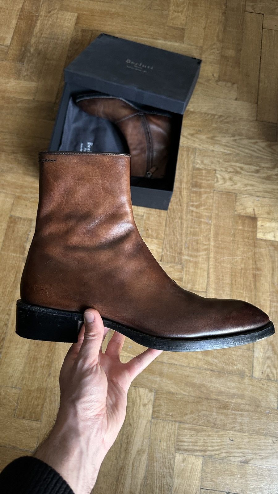 Berluti 2018 Runway Caractere Boots in Brown Patina Size US 10.5 / EU 43-44 - 2 Thumbnail