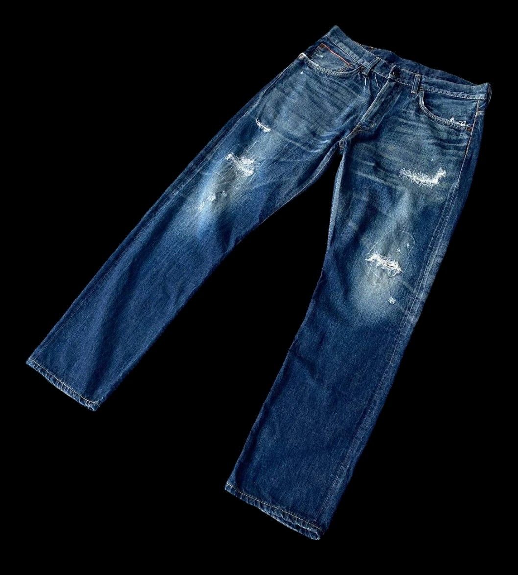 Edwin × Vintage VINTAGE EDWIN REDLINE LOT505 DISTRESSED DENIM BJ6-16 Size US 34 / EU 50 - 3 Thumbnail