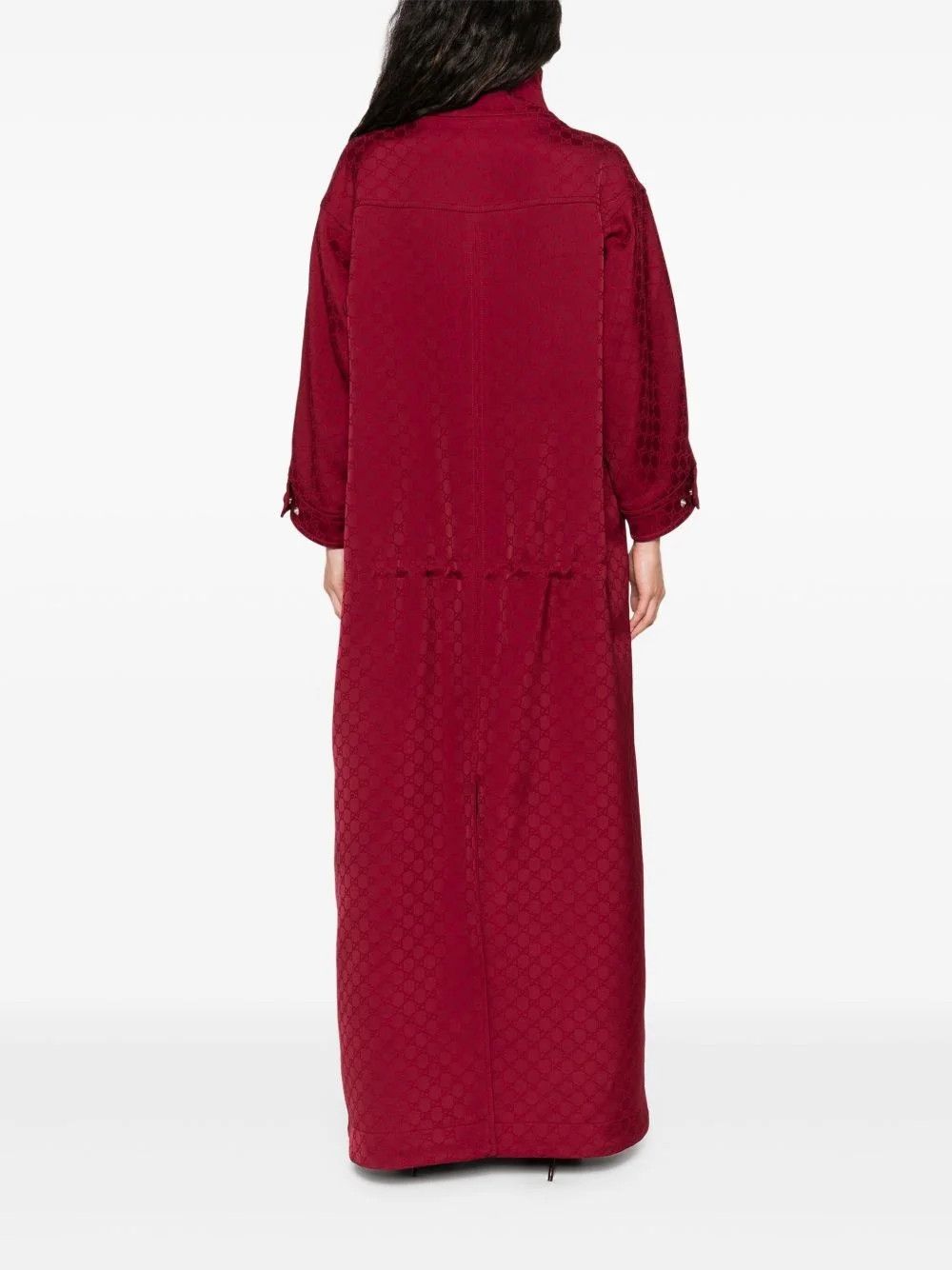 Gucci o1B3y1r0526 GG Fabric Jacquard Coat in Bordeaux Red Size M / US 6-8 / IT 42-44 - 4 Thumbnail