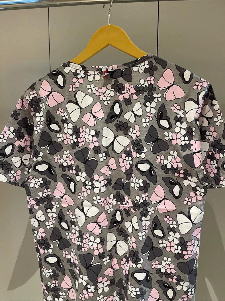 Thom Browne Thom browne Gray full-print butterfly short-sleeved T-shirt Size US M / EU 48-50 / 2 - 5 Thumbnail