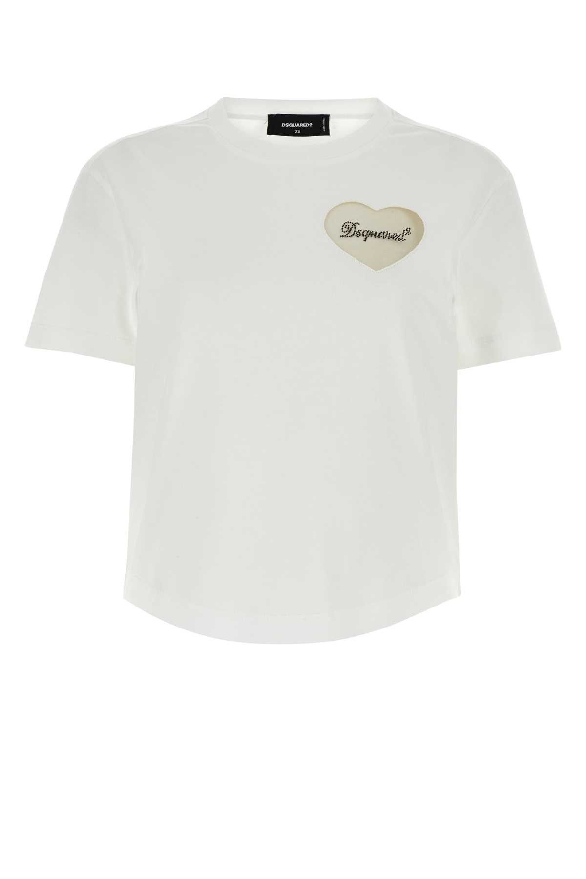 image of Dsquared2 White Jersey T-Shirt, Women's (Size XS)