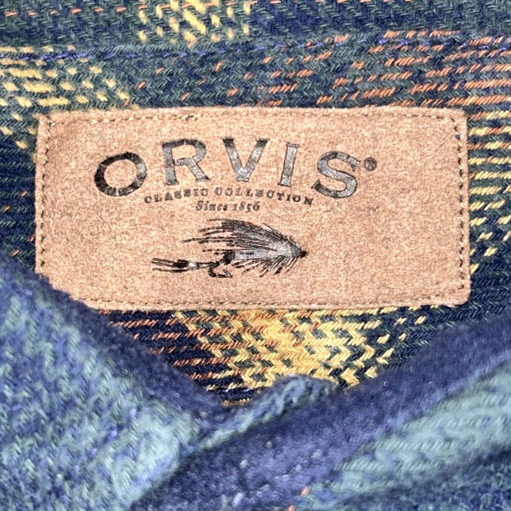 Orvis Orvis Mens XL Plaid Flannel Shirt Long Sleeve Button Up Cotton Shacket Size US XL / EU 56 / 4 - 3 Thumbnail