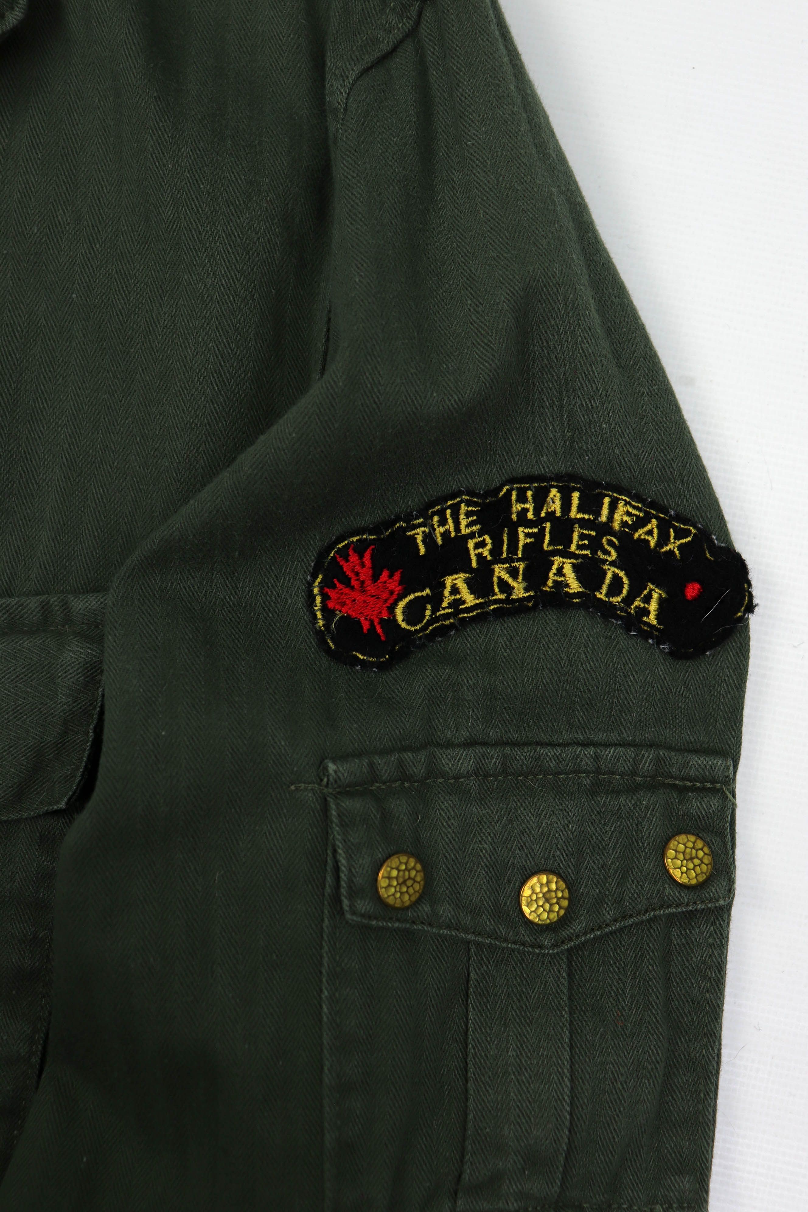 Vintage Pop Army Sergeant Halifax Island Canada Khaki Cropped Jacket Size US M / EU 48-50 / 2 - 8 Thumbnail