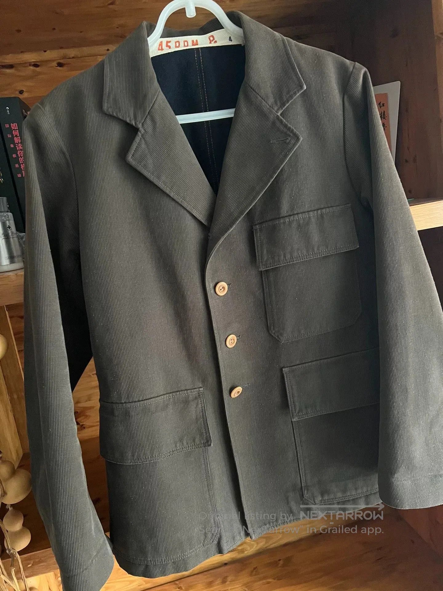 Japanese Brand Olive Green Wool Lined Blazer Jacket. Size US XL / EU 56 / 4 - 2 Thumbnail