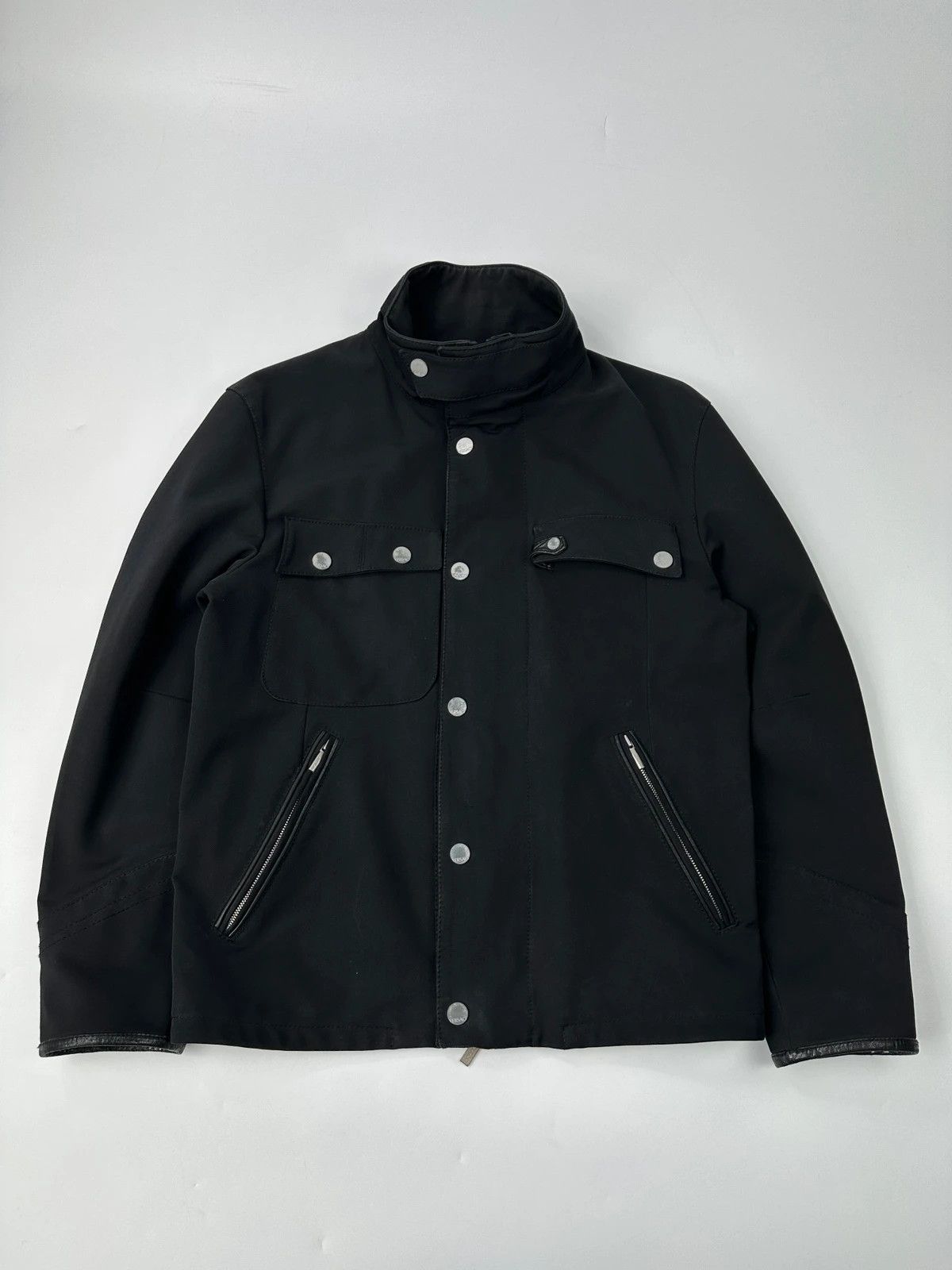 Versace Versace Early 00’s Black 4 Pockets High Collar Bomber Jacket Size US M / EU 48-50 / 2 - 1 Thumbnail