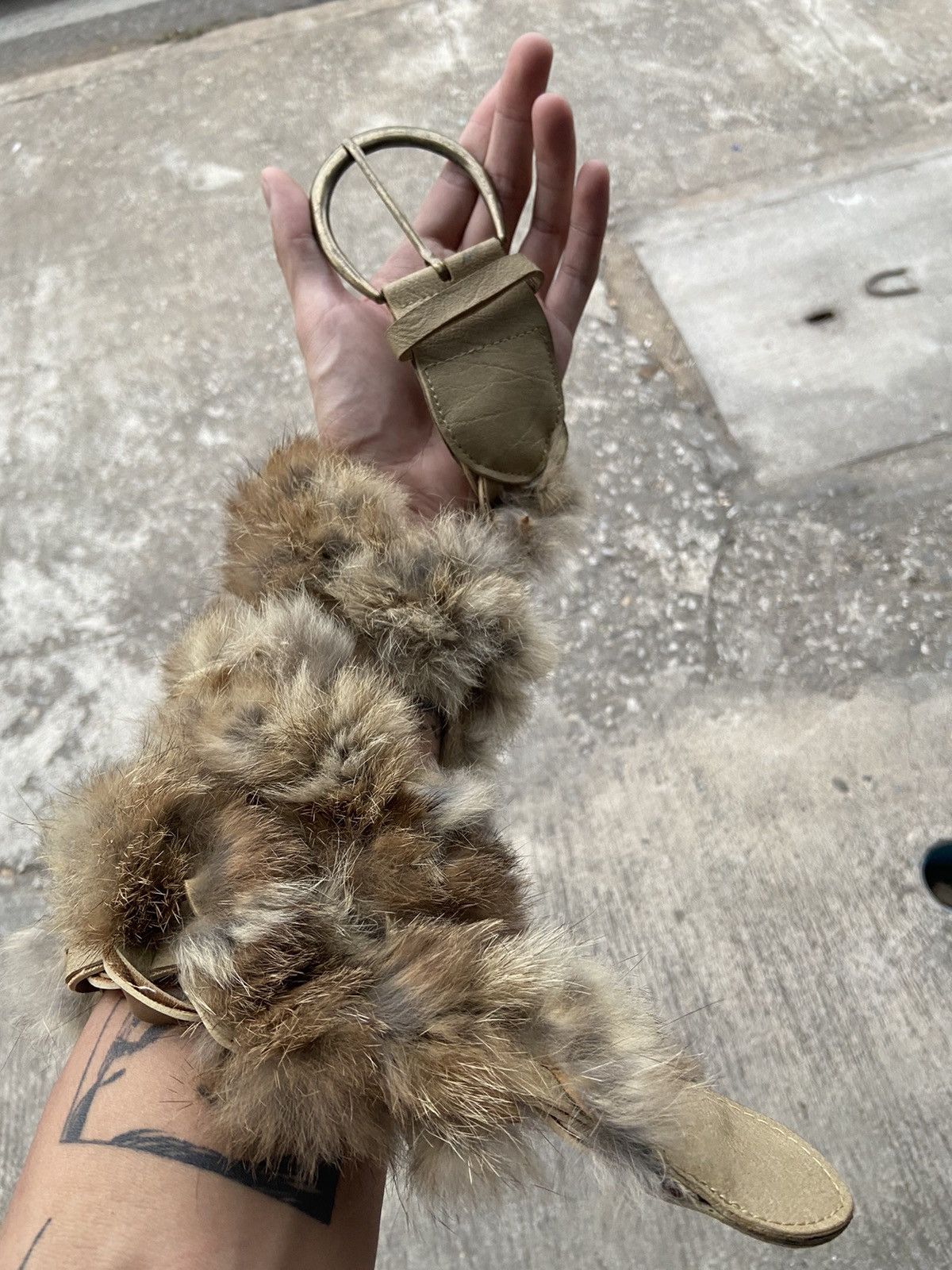 If Six Was Nine × Japanese Brand × Le Grande Bleu (L.G.B.) Vintage mink fur studded belt Size ONE SIZE - 1 Thumbnail