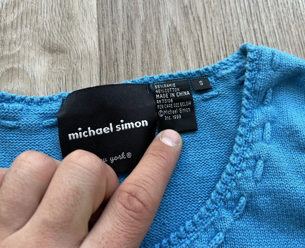 Designer × Vintage Vintage Michael Simon Blue Knit Tank Top Size S / US 4 / IT 40 - 4 Thumbnail
