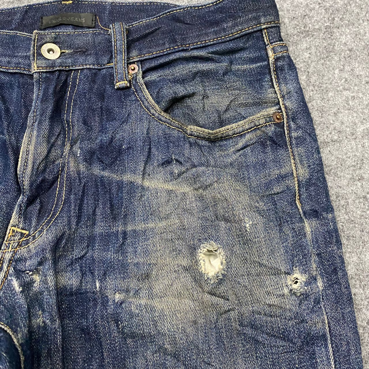 Japanese Brand Vintage Uniqlo Distressed Denim Kurt Cobain Style Size US 33 - 9 Thumbnail