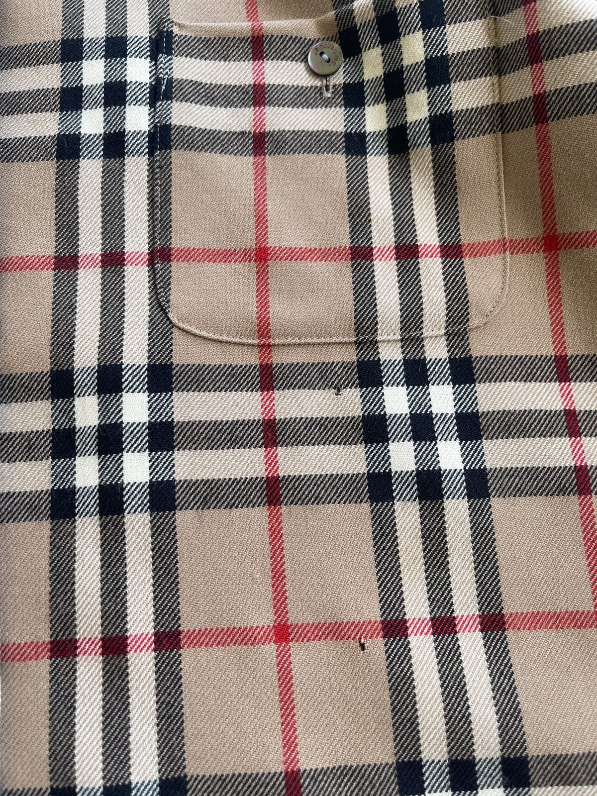 Burberry Oversized Burberrys Nova Checked Wool Vintage Shirt Size L / US 10 / IT 46 - 16 Thumbnail