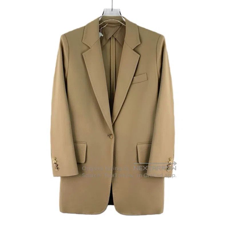 Max Mara Max Mara Brown Cotton Lapel Single Button Long Sleeve Suit Size XS / US 0-2 / IT 36-38 - 1 Thumbnail