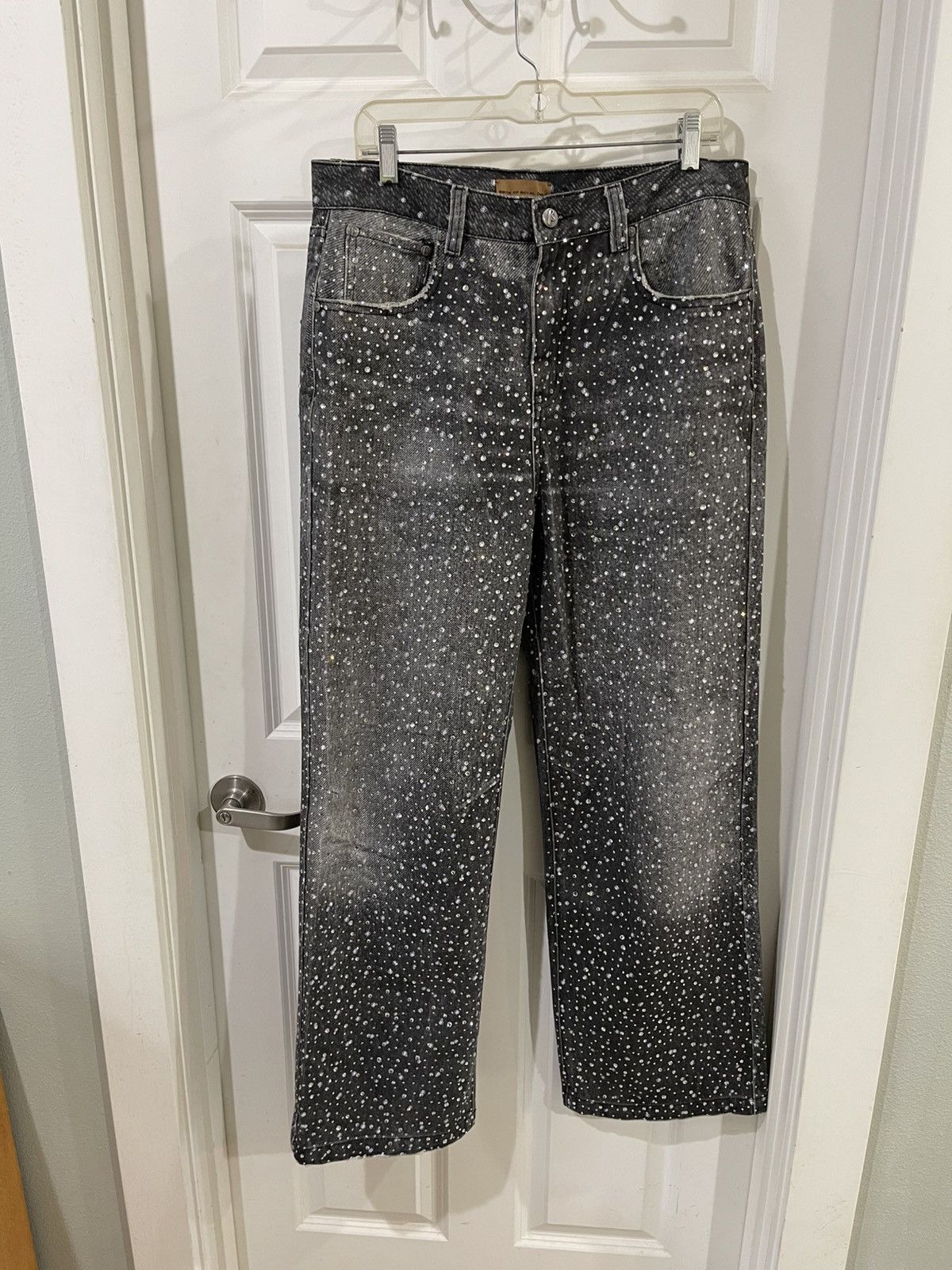 Birth of Royal Child Washed 20K Swarovski Diamond Boro Denim Black Size US 32 / EU 48 - 1 Thumbnail