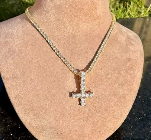 Other 50 cm Upside-down cross , shut 'em up necklace Size ONE SIZE - 4 Thumbnail