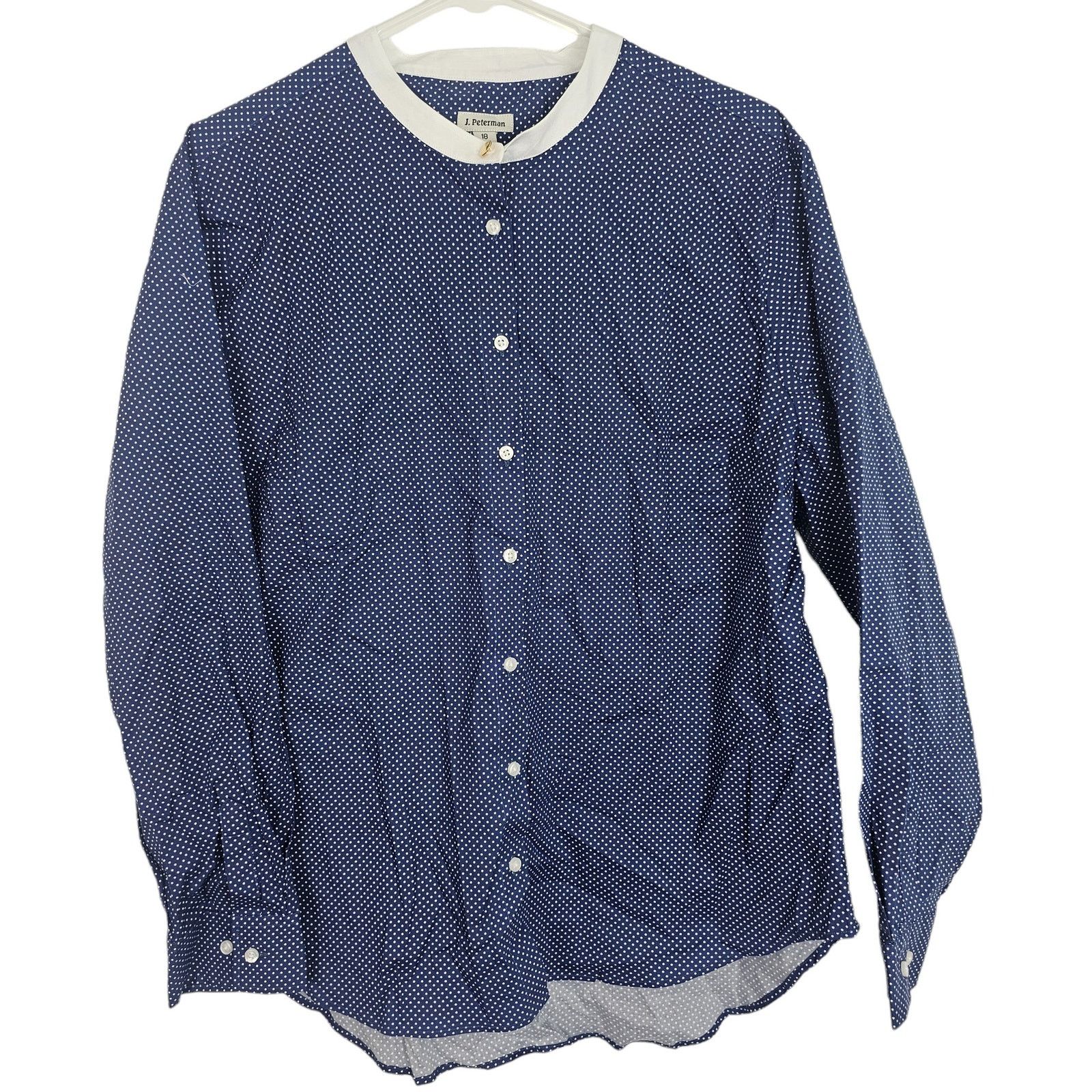 J. Peterman J. Peterman Womens Polka Dot Button Top 18 Classic Timeless Size XXL / US 16-18 / IT 52-54 - 1 Thumbnail
