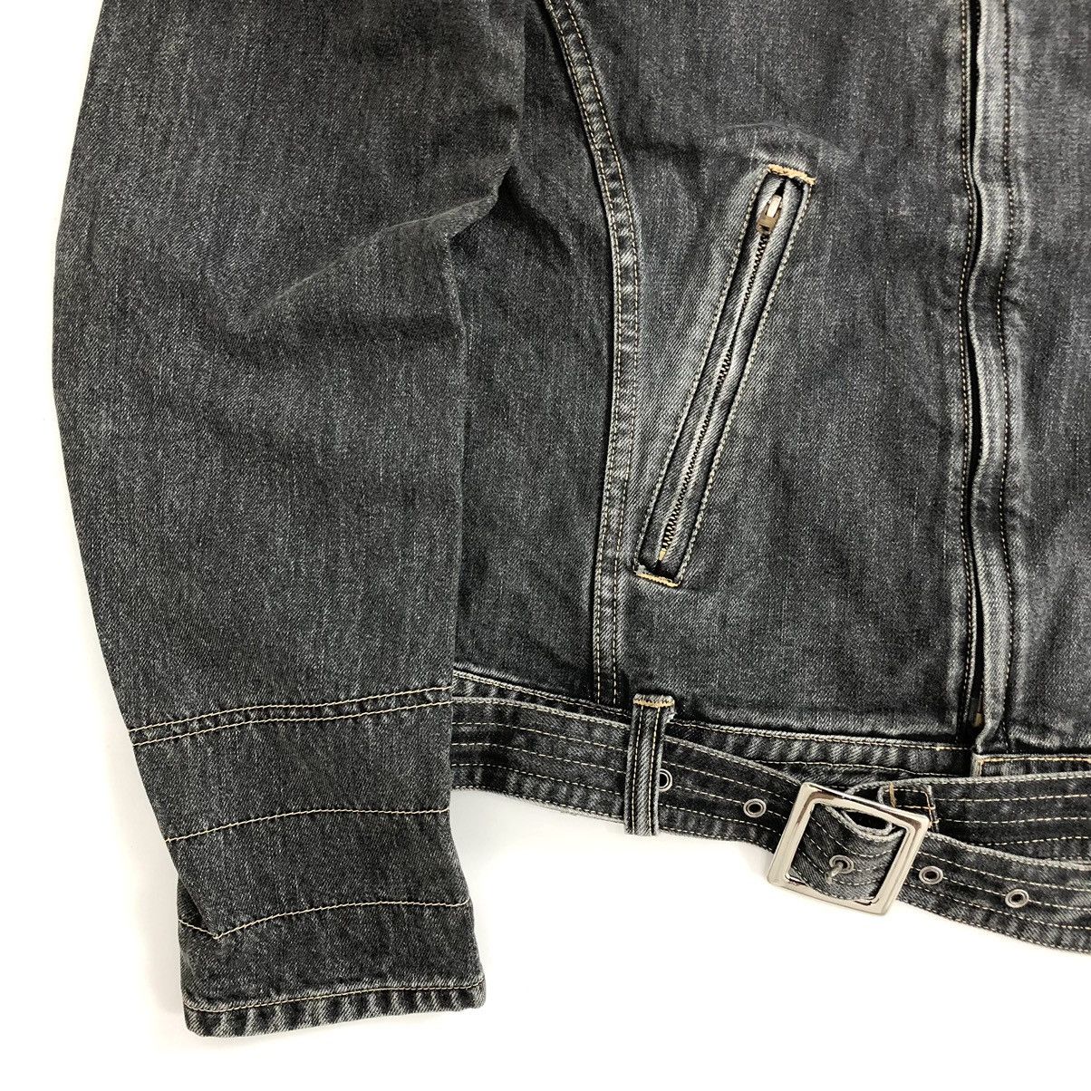 If Six Was Nine Vintage Japanese Brand Black Wash Biker Jacket Jeans Size US M / EU 48-50 / 2 - 5 Thumbnail