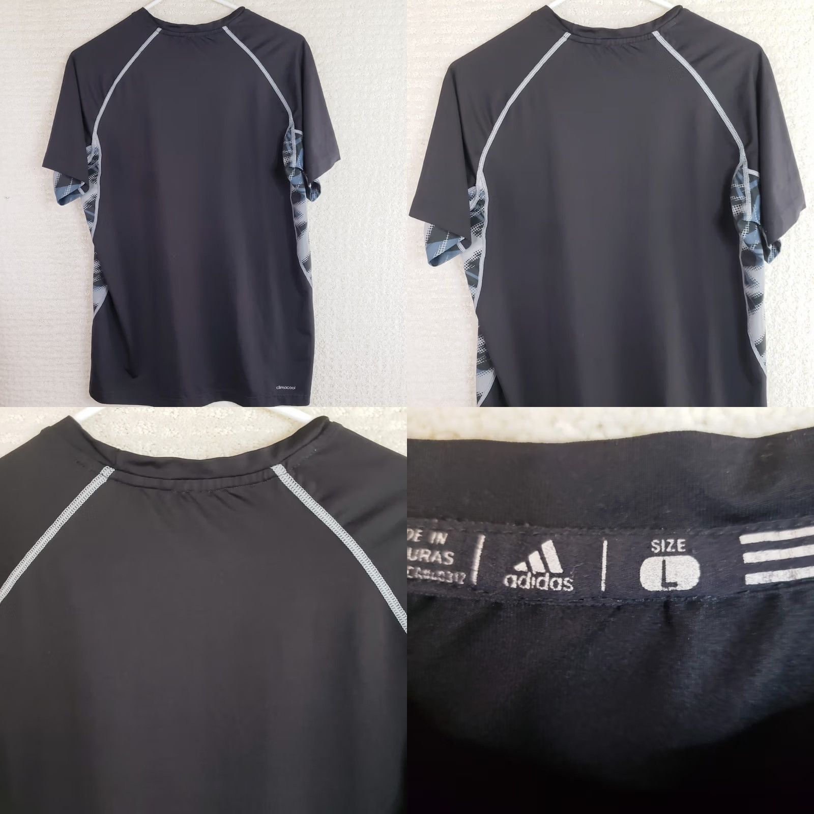 Adidas Adidas Climacool Short Sleeve T-Shirt Men’s L Black Gray Camo Performance Shirt Sportswear Activewear Gym Running Outdoor Mens L Size US L / EU 52-54 / 3 - 8 Thumbnail