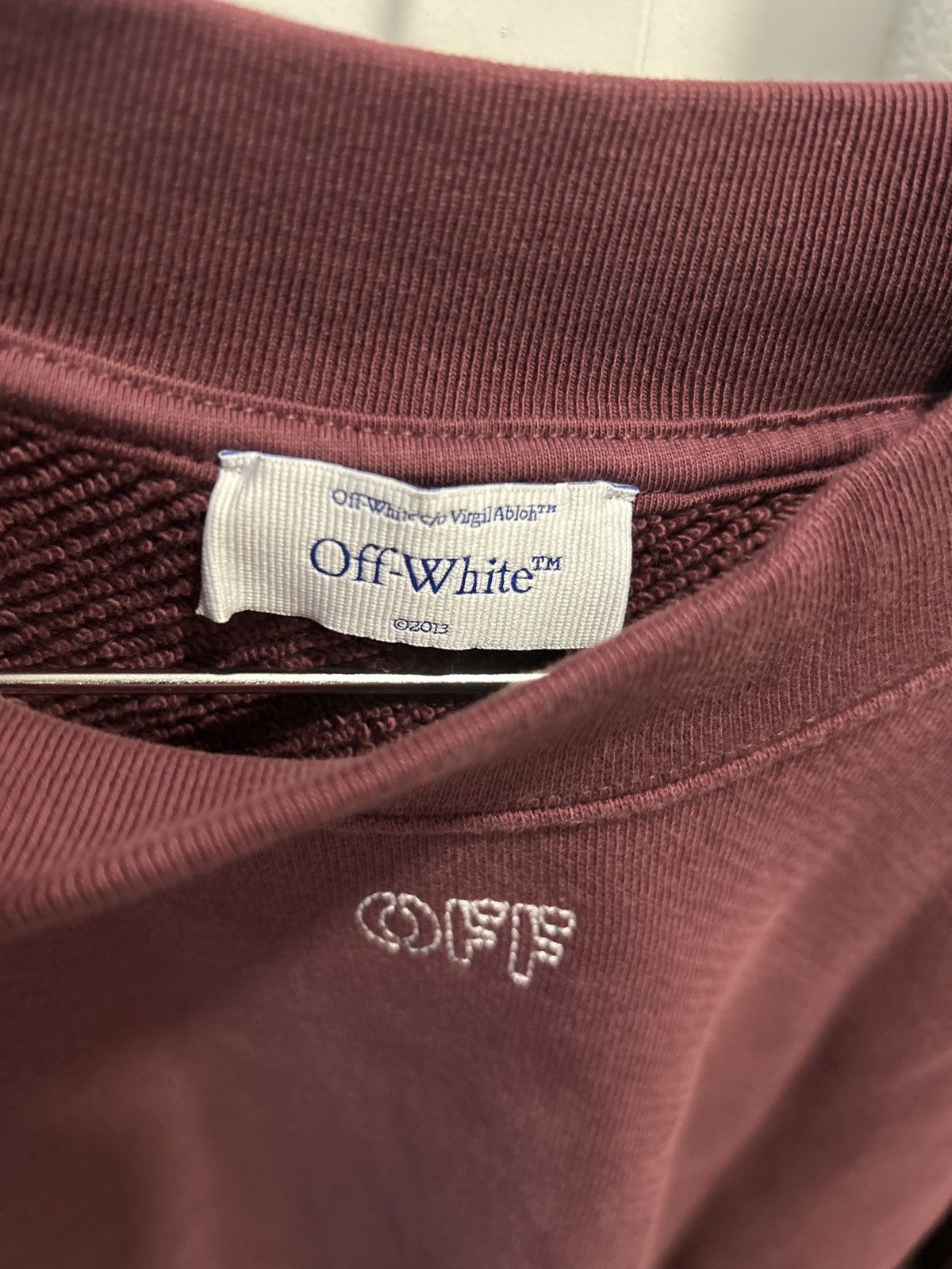 Off-White Off-White Burgundy Arrow Crewneck Rare!! Size S / US 4 / IT 40 - 6 Thumbnail