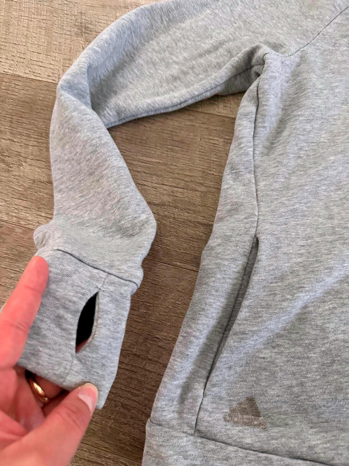 Adidas Adidas Sweatshirt Women's Medium Gray Pullover Funnel Neck Size S / US 4 / IT 40 - 4 Thumbnail