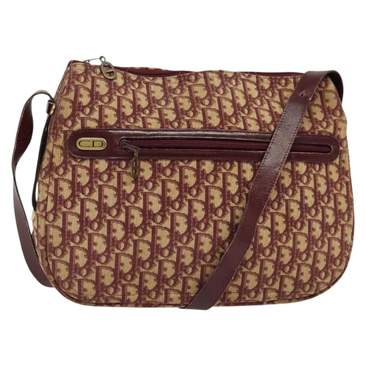 Dior DIOR Trotter Canvas Shoulder Bag Red Gold Size ONE SIZE - 1 Thumbnail