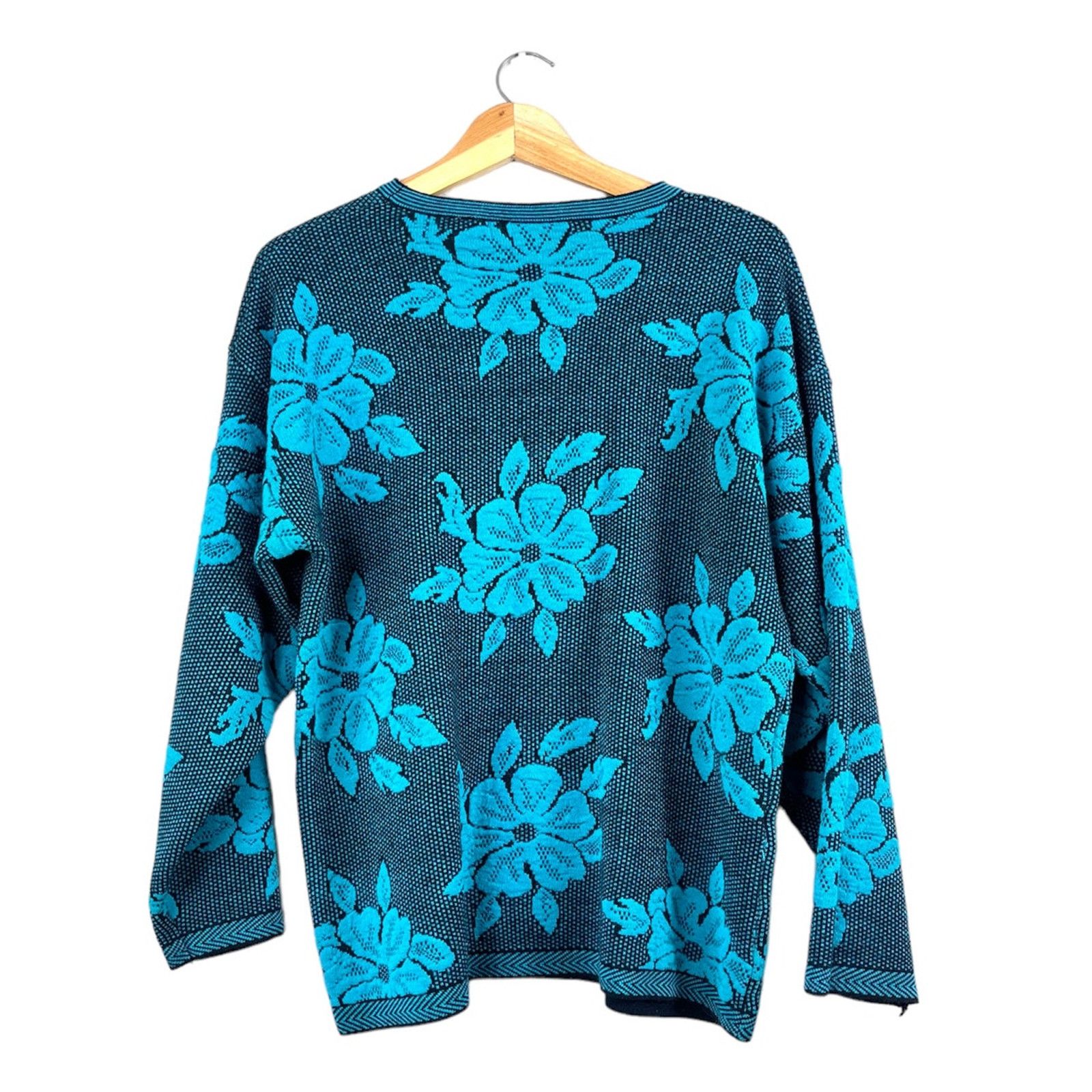 Vintage Vintage Women's Robinsons Red Bag Floral Sweater L Size L / US 10 / IT 46 - 3 Thumbnail