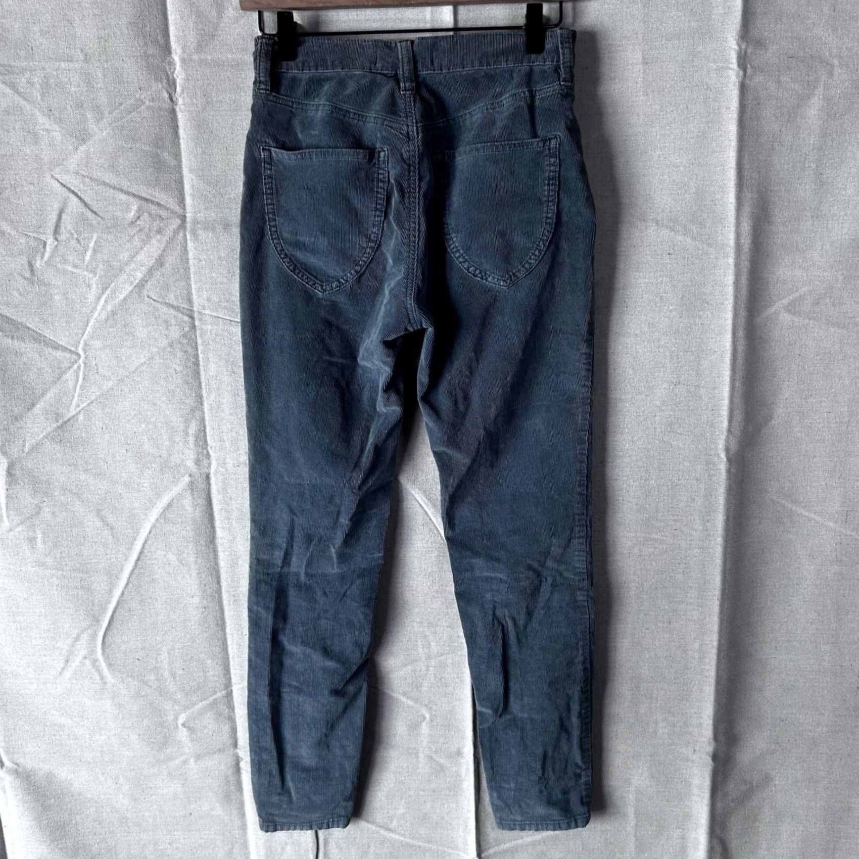Free People We The Free Free People 25 Sage Green Corduroy High Rise Skinny Pants Button Fly Women’s Slim 27in Inseam Gray Size 42" / US 20 - 2 Thumbnail