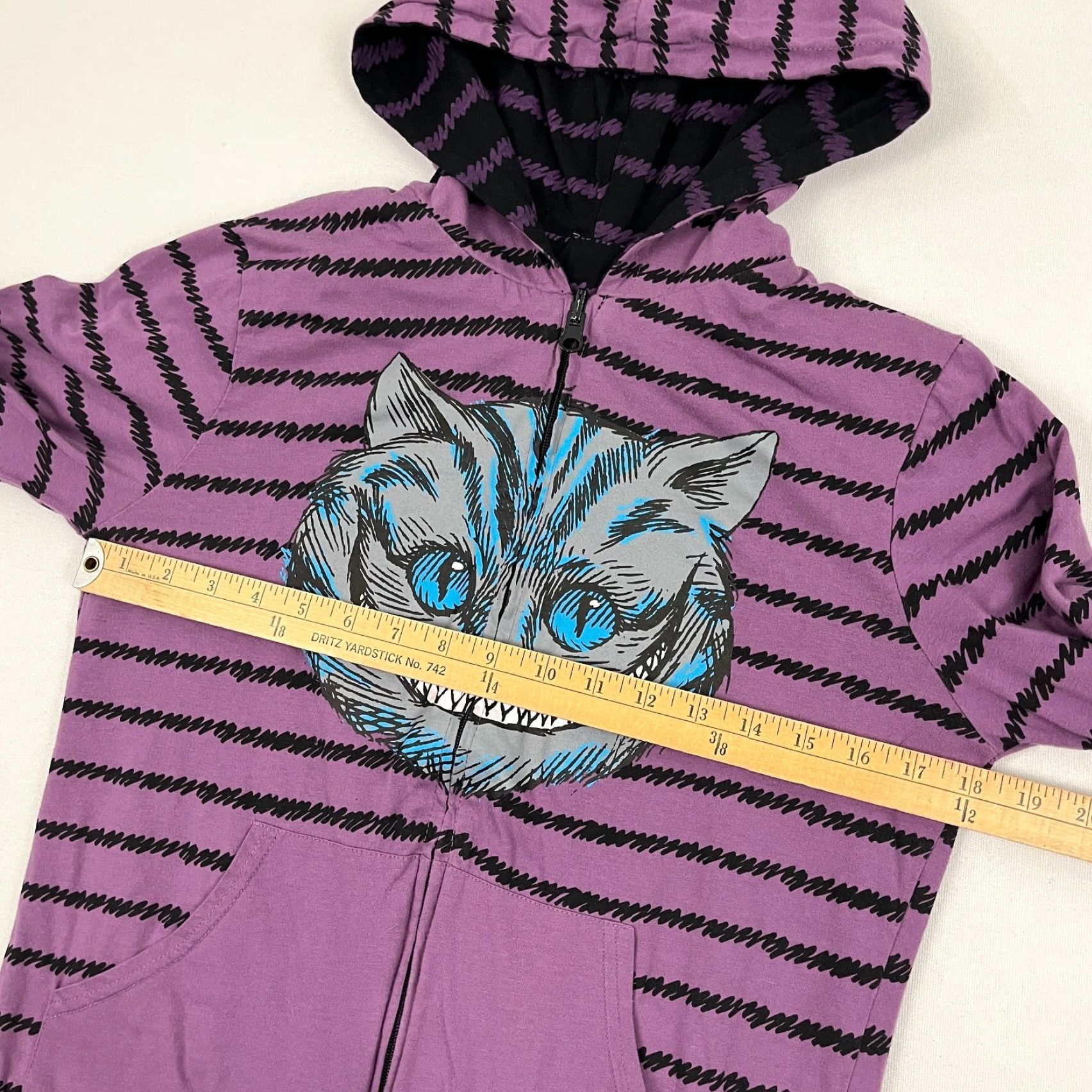 Hot Topic VINTAGE Rare 2009 Cheshire Cat Hoodie Womens M Reversible Hot Topic Disney Hoodie Y2K Size M / US 6-8 / IT 42-44 - 5 Thumbnail