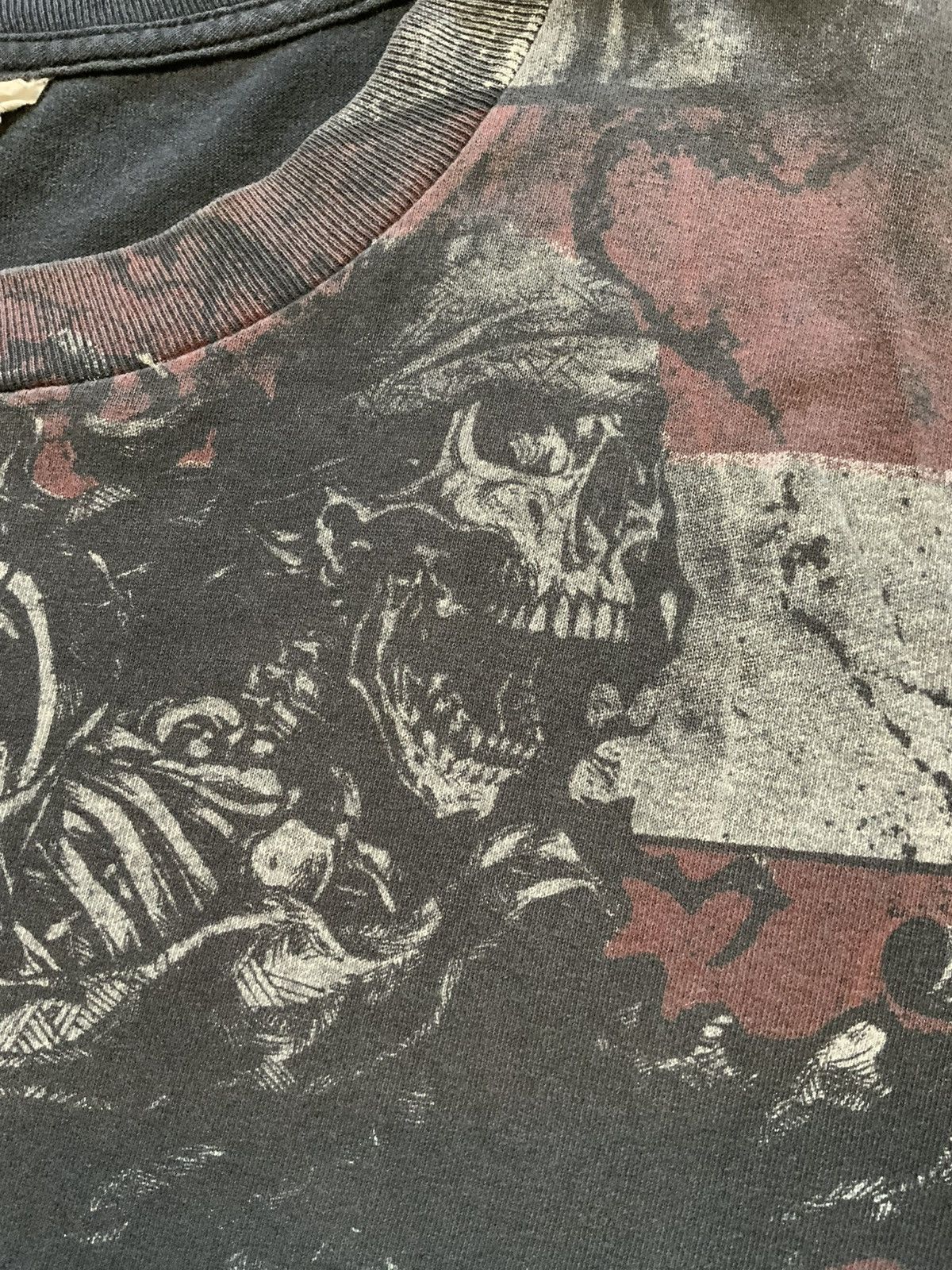Vintage Y2K Miami Ink Motorcycle American Skeleton Skull T-Shirt Size US XXL / EU 58 / 5 - 7 Thumbnail