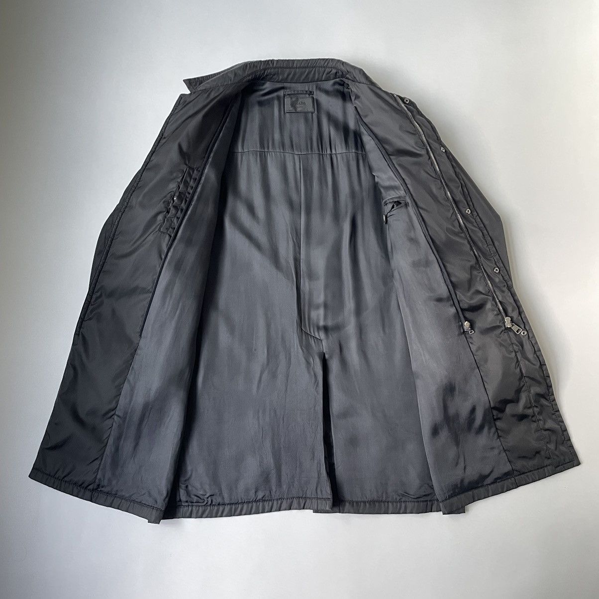 Prada A/W 11 Black Nylon Mac Zip Overcoat Size US L / EU 52-54 / 3 - 9 Thumbnail