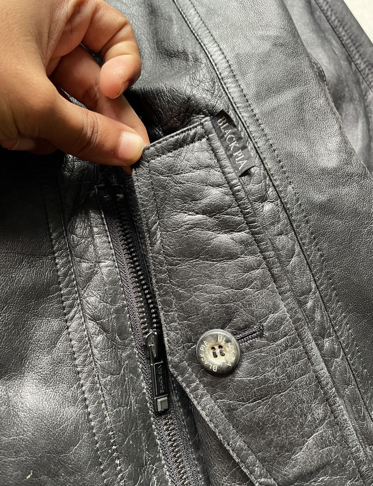 Genuine Leather × If Six Was Nine × Japanese Brand 🔥Vintage Black Pia Japan Leather Bomber Jacket Size US M / EU 48-50 / 2 - 7 Thumbnail
