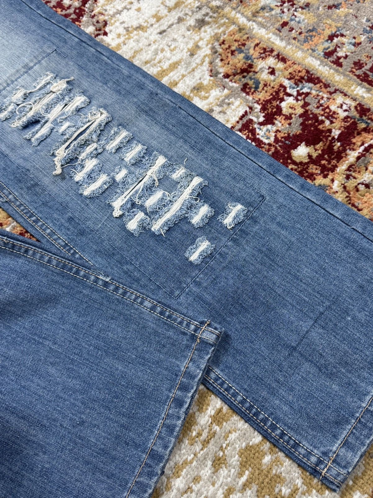 Japanese Brand ᶠᵃⁿᶜʸᵍᵘʸ BNWT Y2K Baggy Washed Denim Jeans Wide leg vintage Size US 31 - 2 Thumbnail