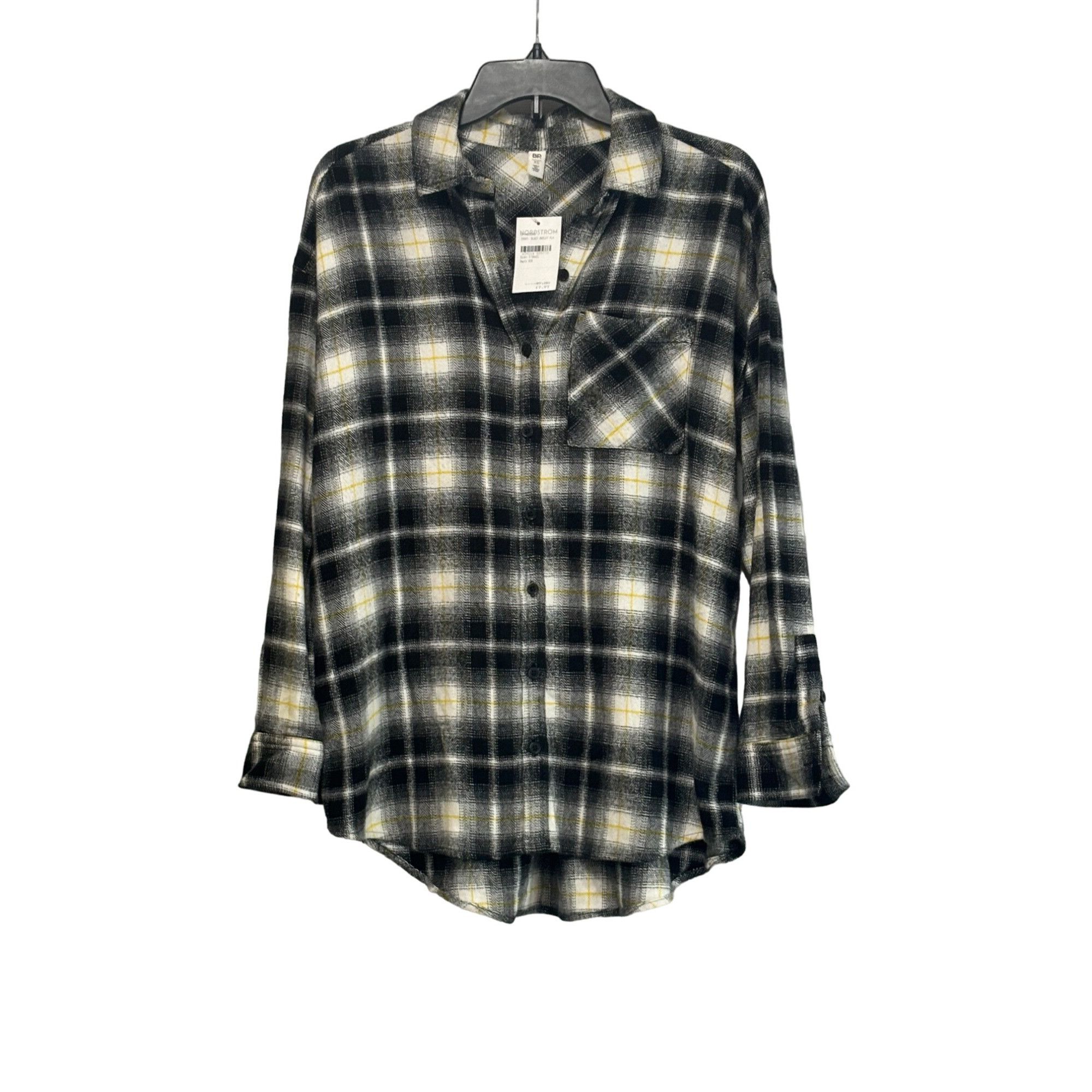 Other BP. Boyfriend Plaid Button-up Shirt in Ivory- Black Marley P Size XS / US 0-2 / IT 36-38 - 10 Thumbnail