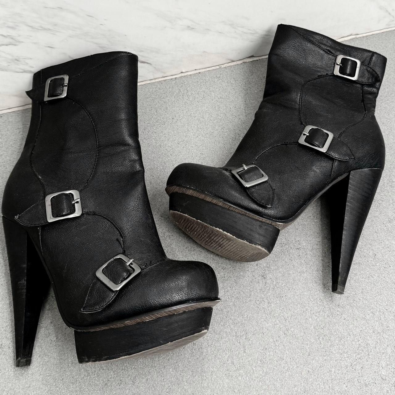 Vintage Archive boots with many belts and asymmetric heels Size US 9 / IT 39 - 2 Thumbnail