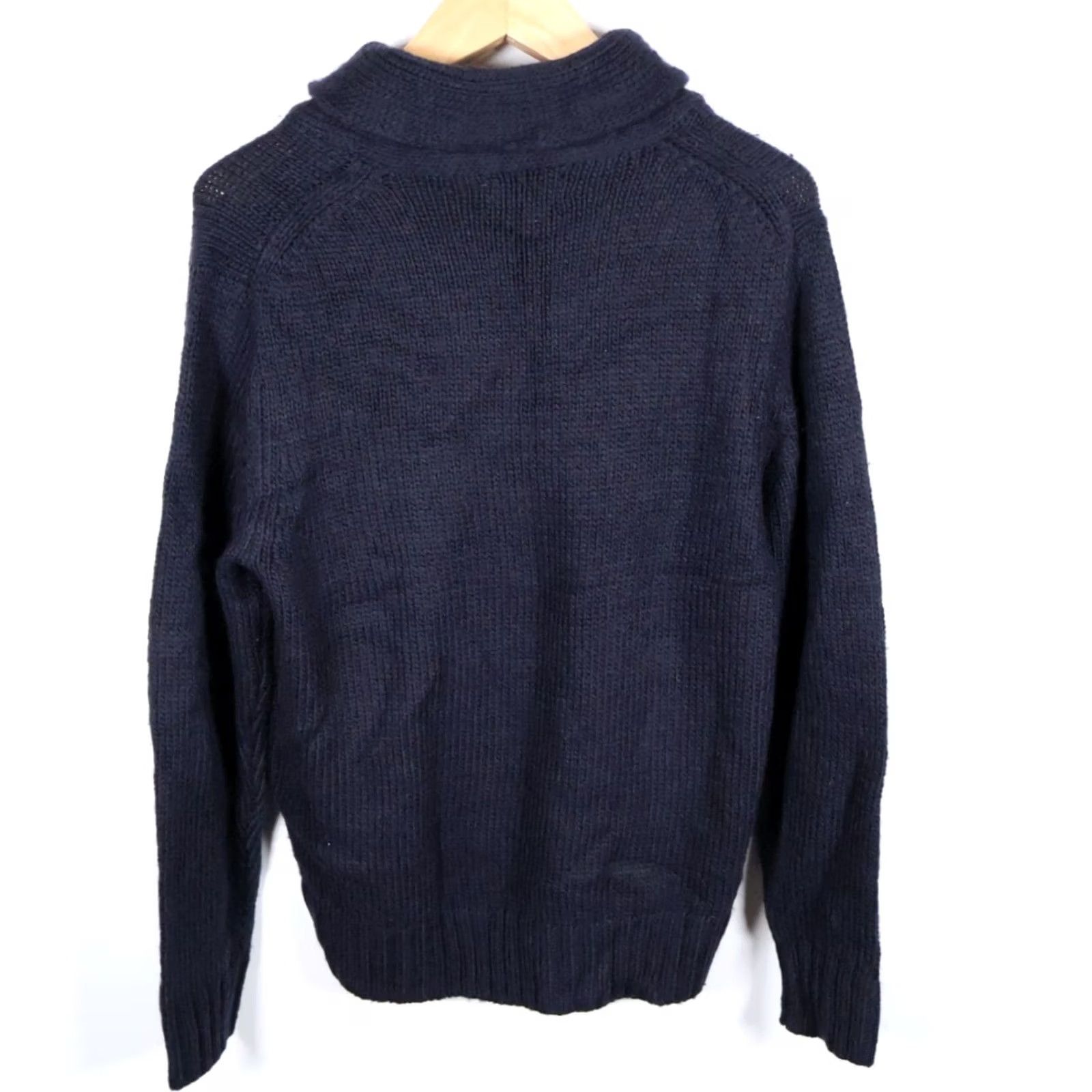 Bonobos Bonobos Sweater Mens Large Dark Blue Chunky Knit Shawl Collar Wool Alpaca Nylon Acrylic Heavyweight Pullover Casual Knit Shirt Size US L / EU 52-54 / 3 - 2 Thumbnail