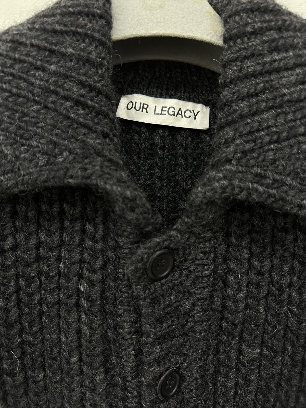 Our Legacy OUR LEGACY BIG PIQUET WOLF GREY CHUNKY WOOL KNITS Size US S / EU 44-46 / 1 - 4 Thumbnail
