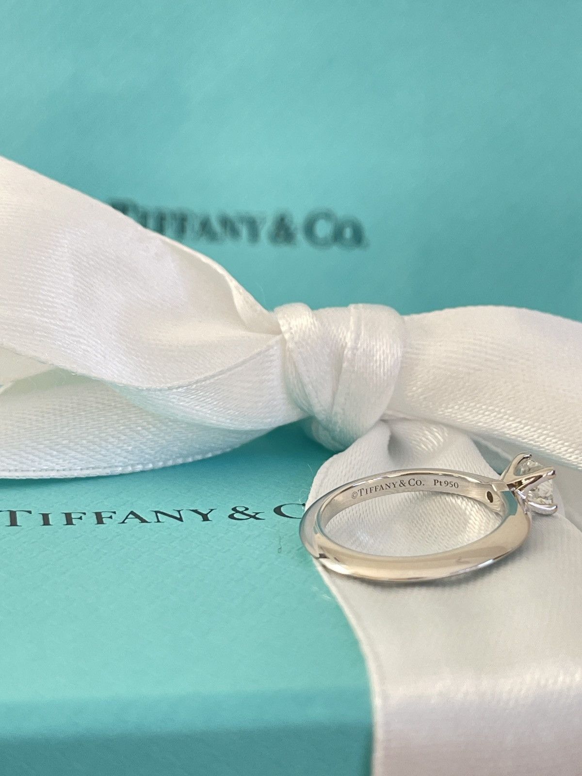 Tiffany & Co. Tiffany & Co. Platinum .31 Princess Cut Diamond Ring 4 $2880 Size ONE SIZE - 9 Thumbnail