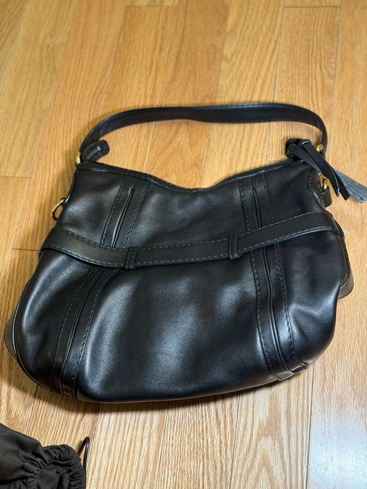 Gucci GUCCI Black Leather GG Running Medium Double G Hobo Bag Size ONE SIZE - 6 Thumbnail