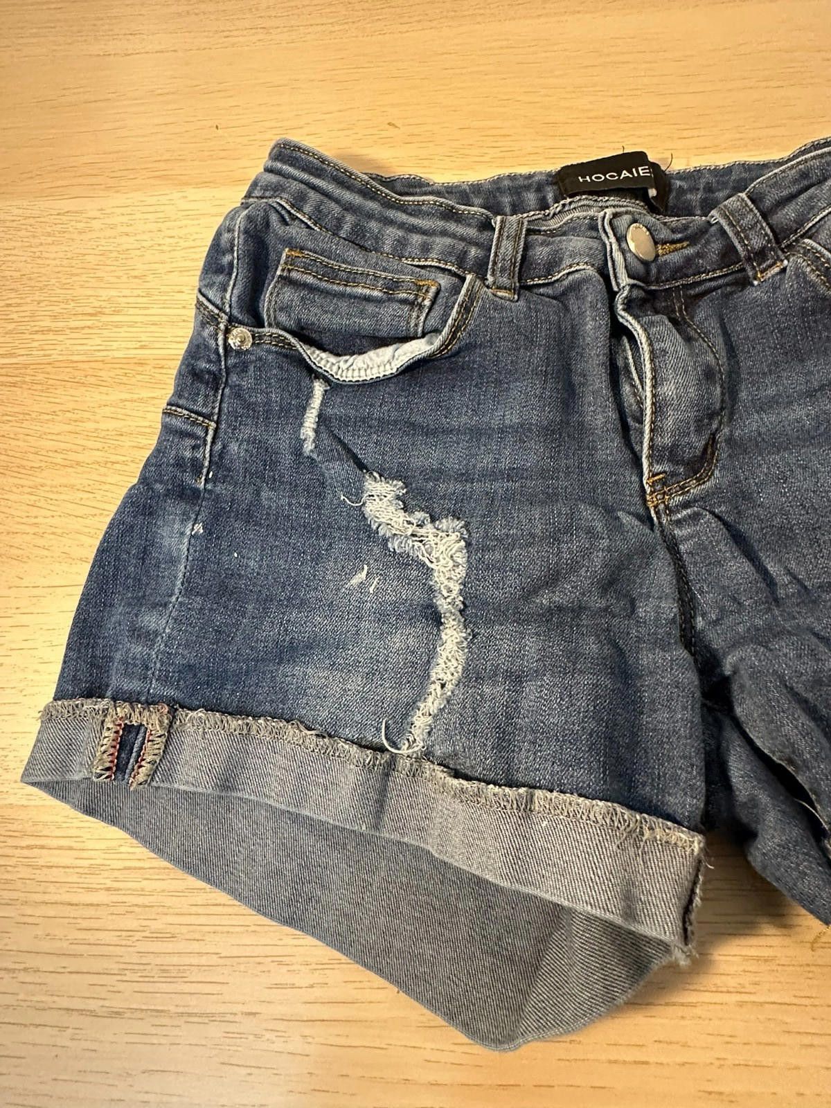 Designer HOCAIES Juniors Denim Shorts – Mid-Rise, Folded Hem, Size 27" / US 4 / IT 40 - 4 Thumbnail