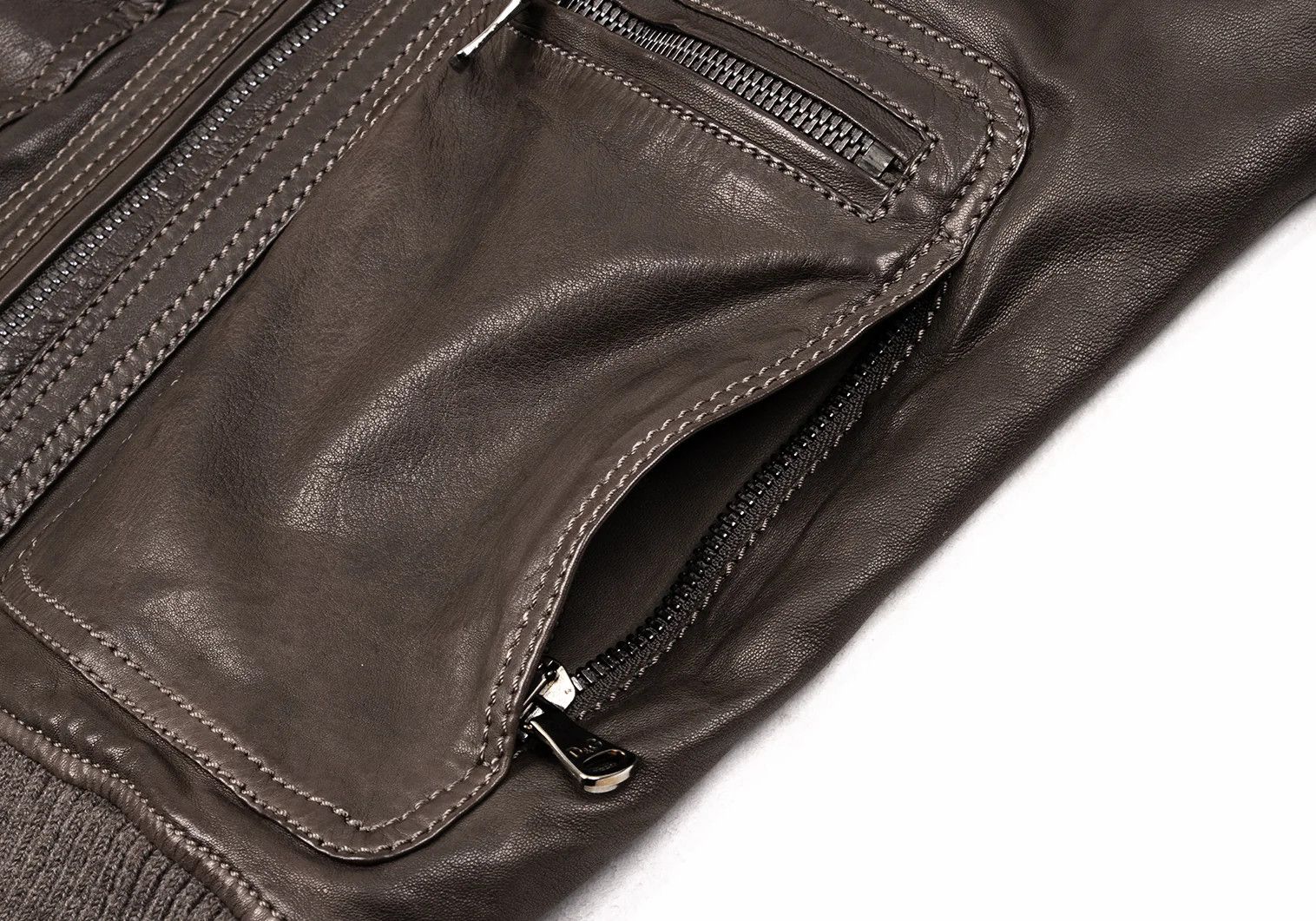 Dolce & Gabbana Pocket Design Quilted Lining Lambskin Leather Blouson Brown Size US S / EU 44-46 / 1 - 11 Thumbnail