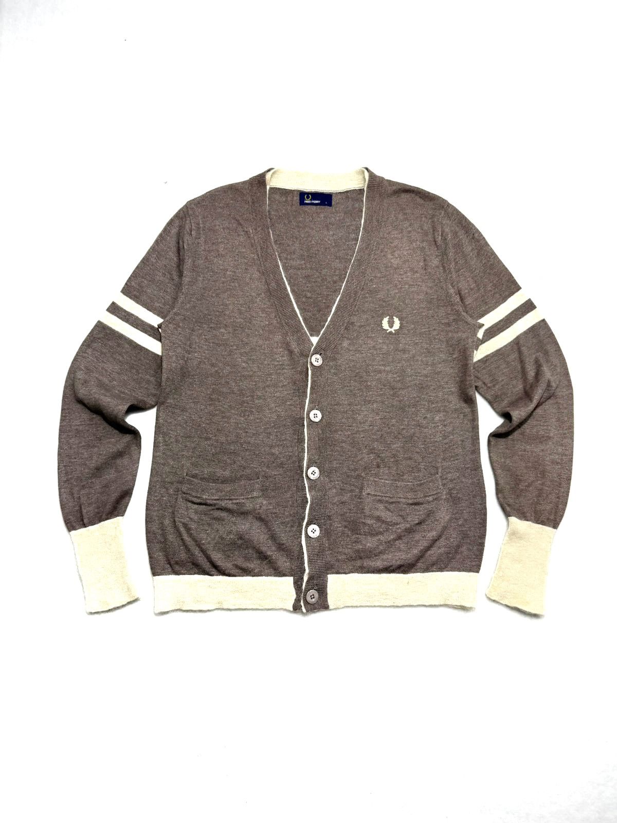 Fred Perry Fredperry Fred perry Cardigan Knitwear brown beige cream Size US L / EU 52-54 / 3 - 11 Thumbnail