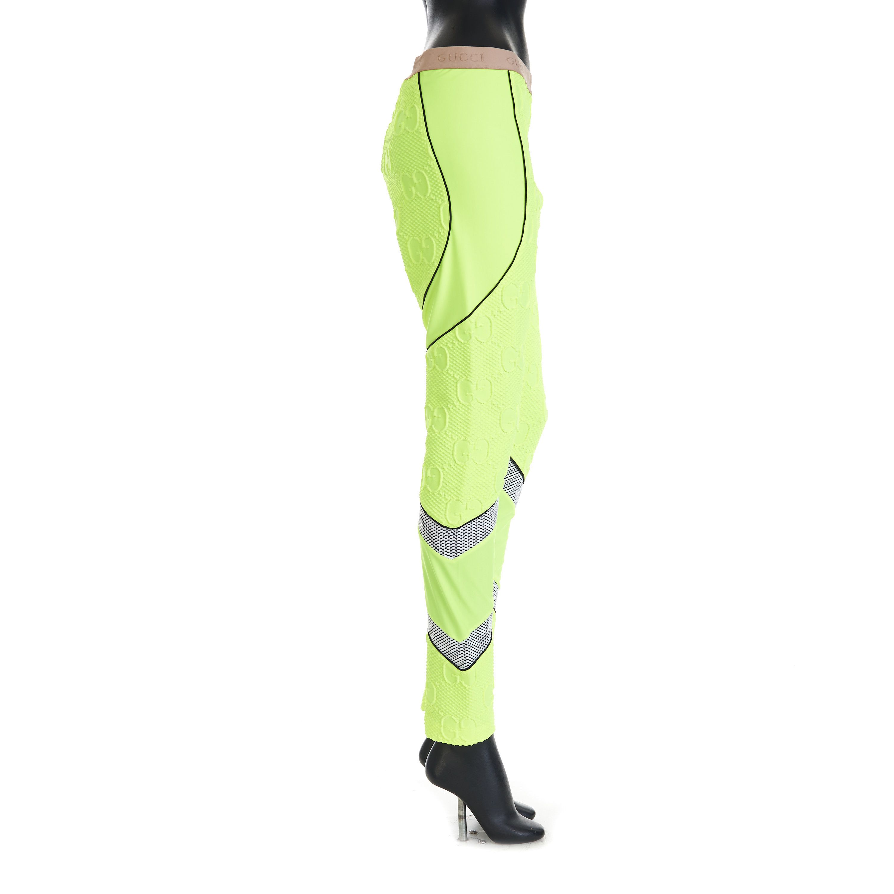 Gucci GG Stretch Jersey Neoprene Leggings In Fluorescent Yellow Size US 30 / EU 46 - 7 Thumbnail