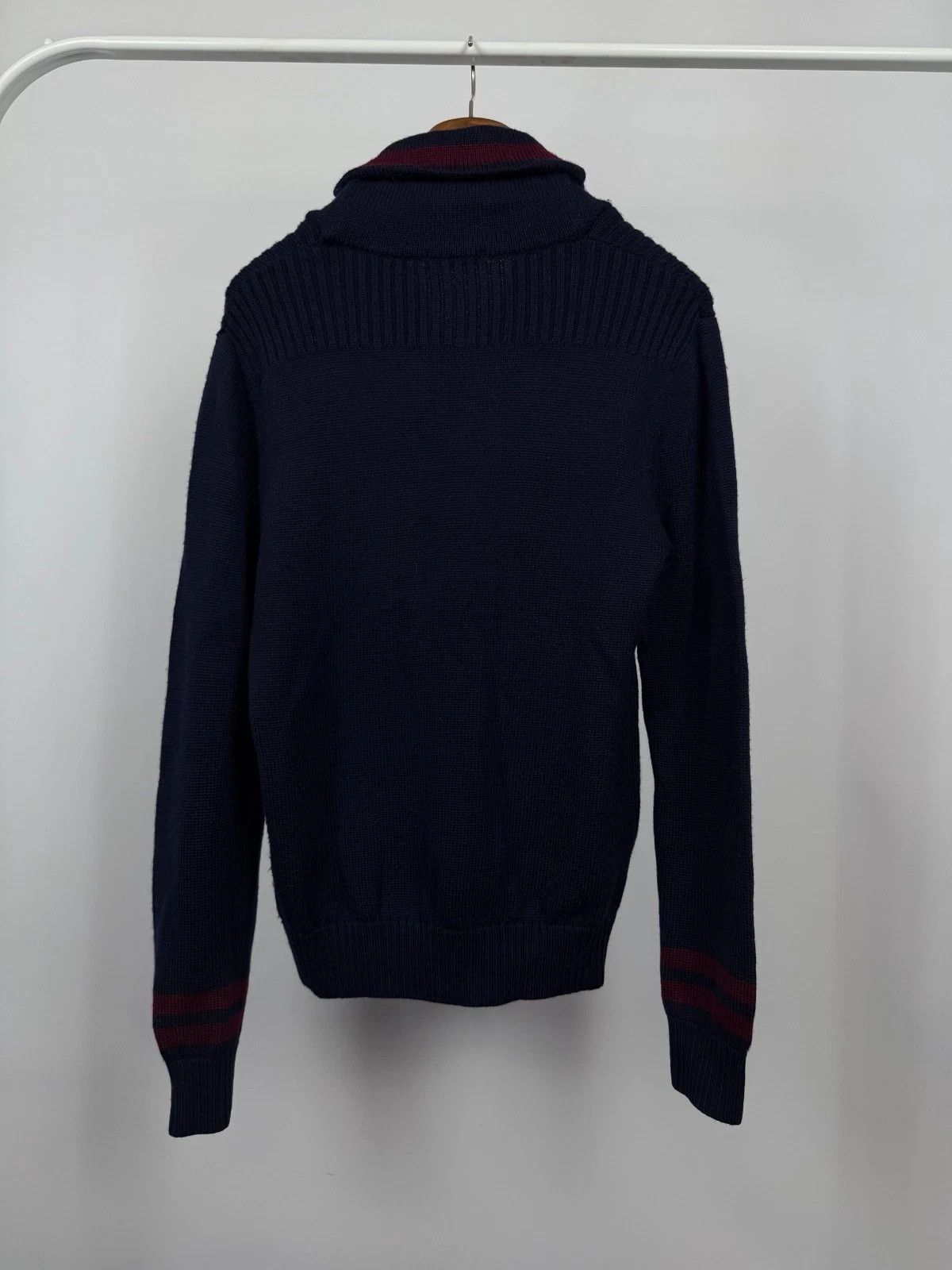Boggi Boggi Milano Men's Navy Blue Knit High Neck Wool Sweater Size US S / EU 44-46 / 1 - 6 Thumbnail