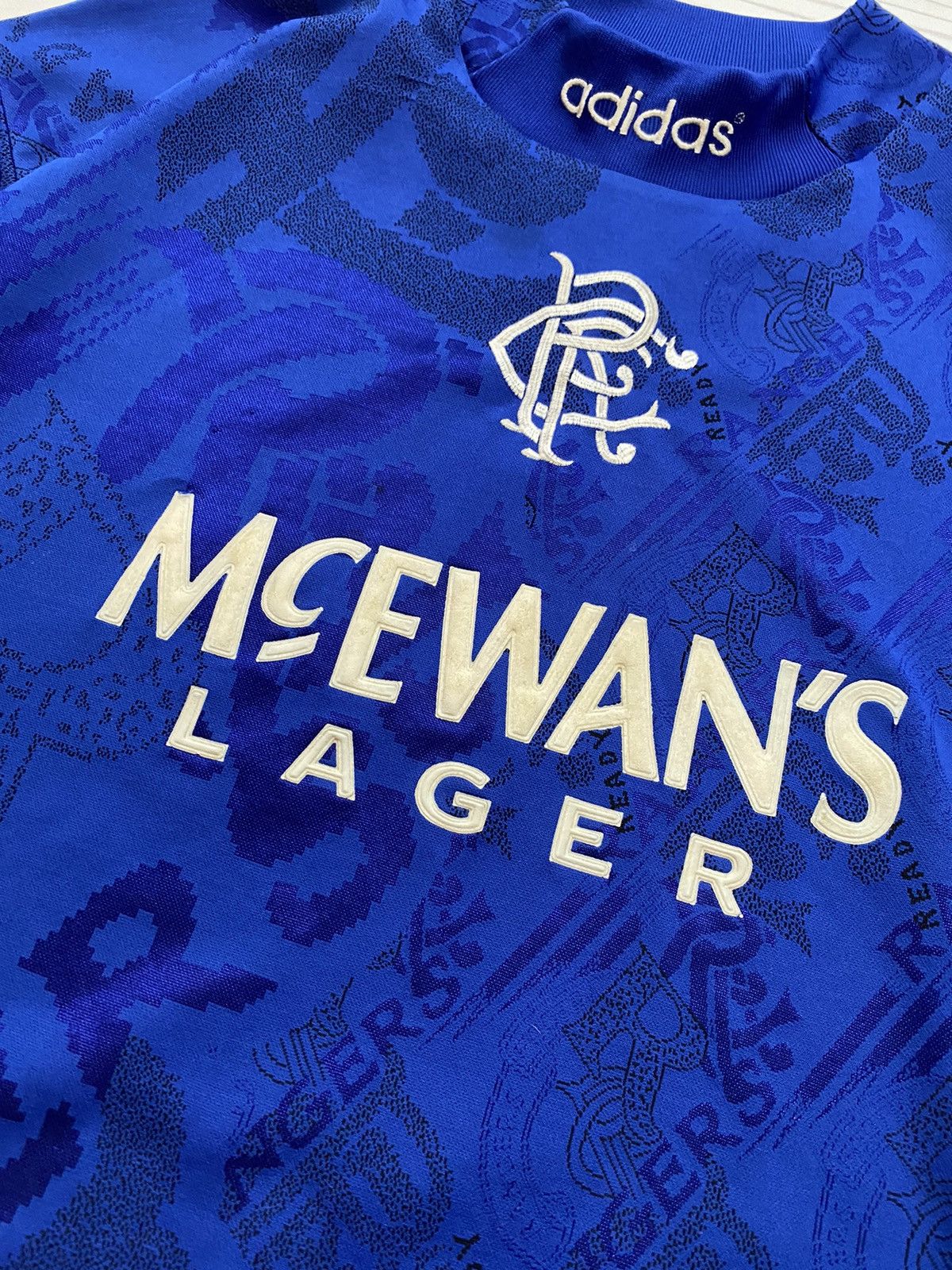 Adidas × Vintage Vintage Adidas Rangers 1994 1996 Home Soccer Shirt Football Size US L / EU 52-54 / 3 - 8 Thumbnail