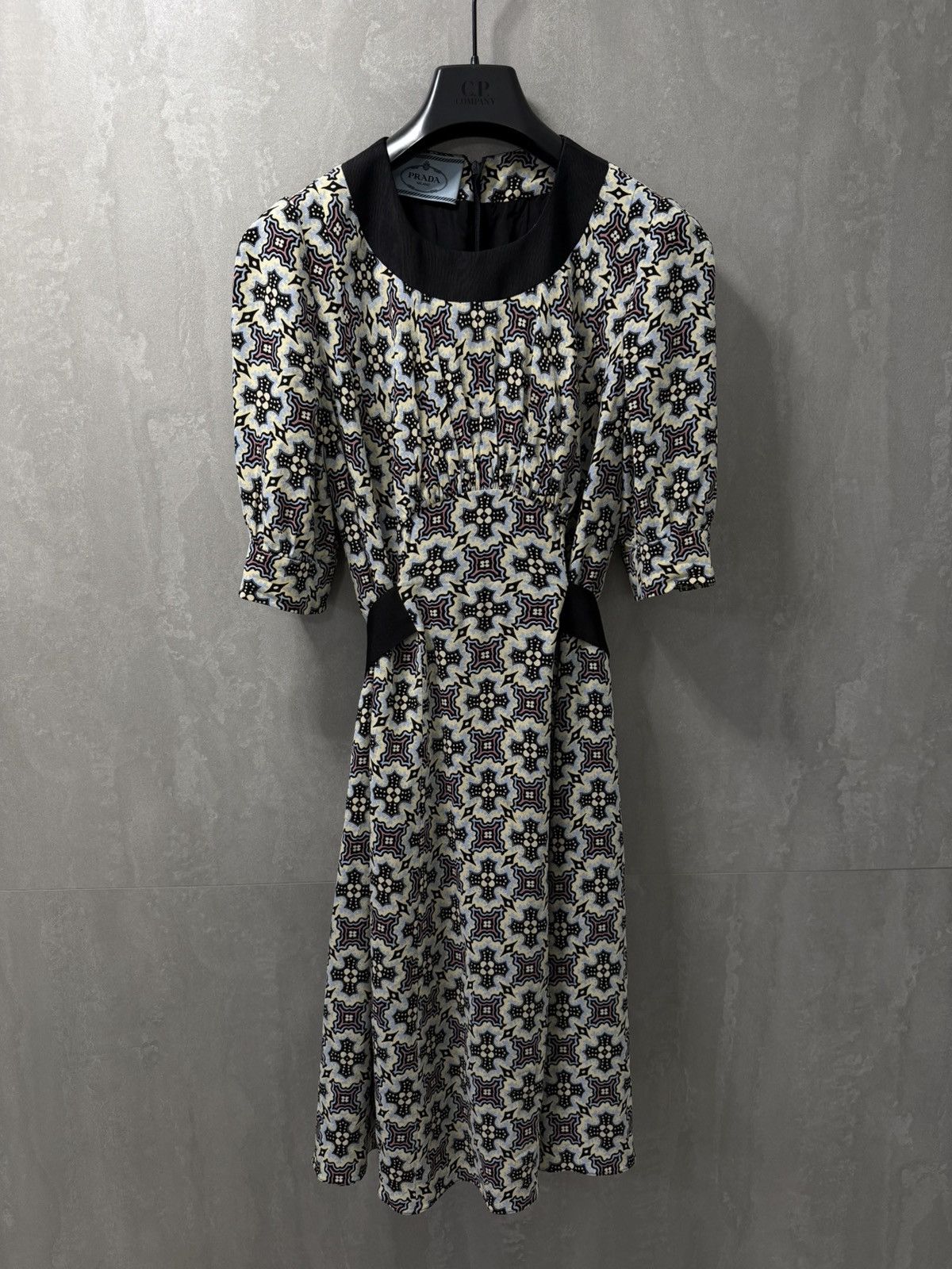 Prada Prada 2015 Purple & Blue Printed Viscose Stretch Crepe Dress Size S / US 4 / IT 40 - 1 Thumbnail